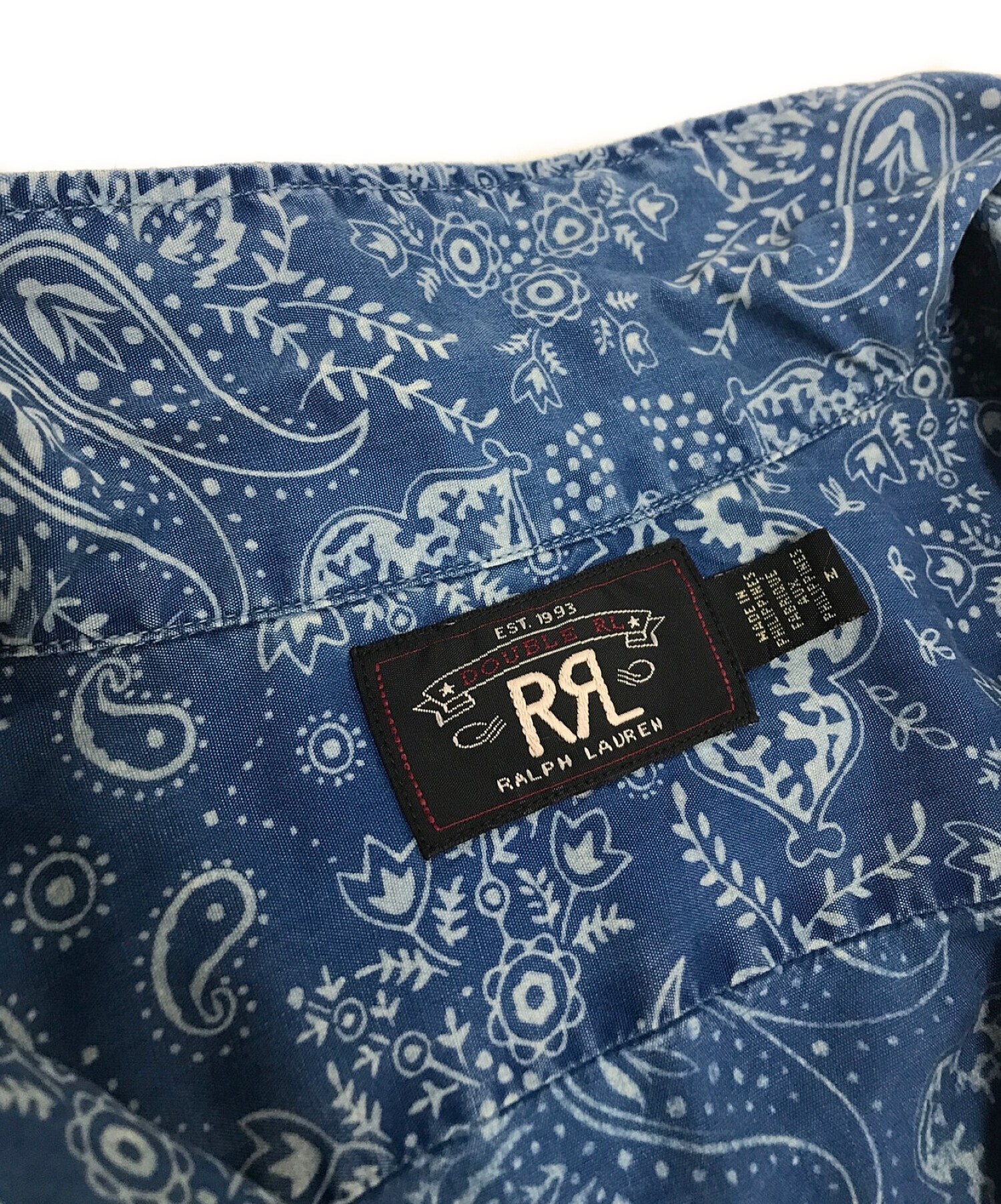 中古・古着通販】RRL (ダブルアールエル) インディゴバンダナプリントシャツ ブルー サイズ:M｜ブランド・古着通販 トレファク公式【TREFAC  FASHION】スマホサイト