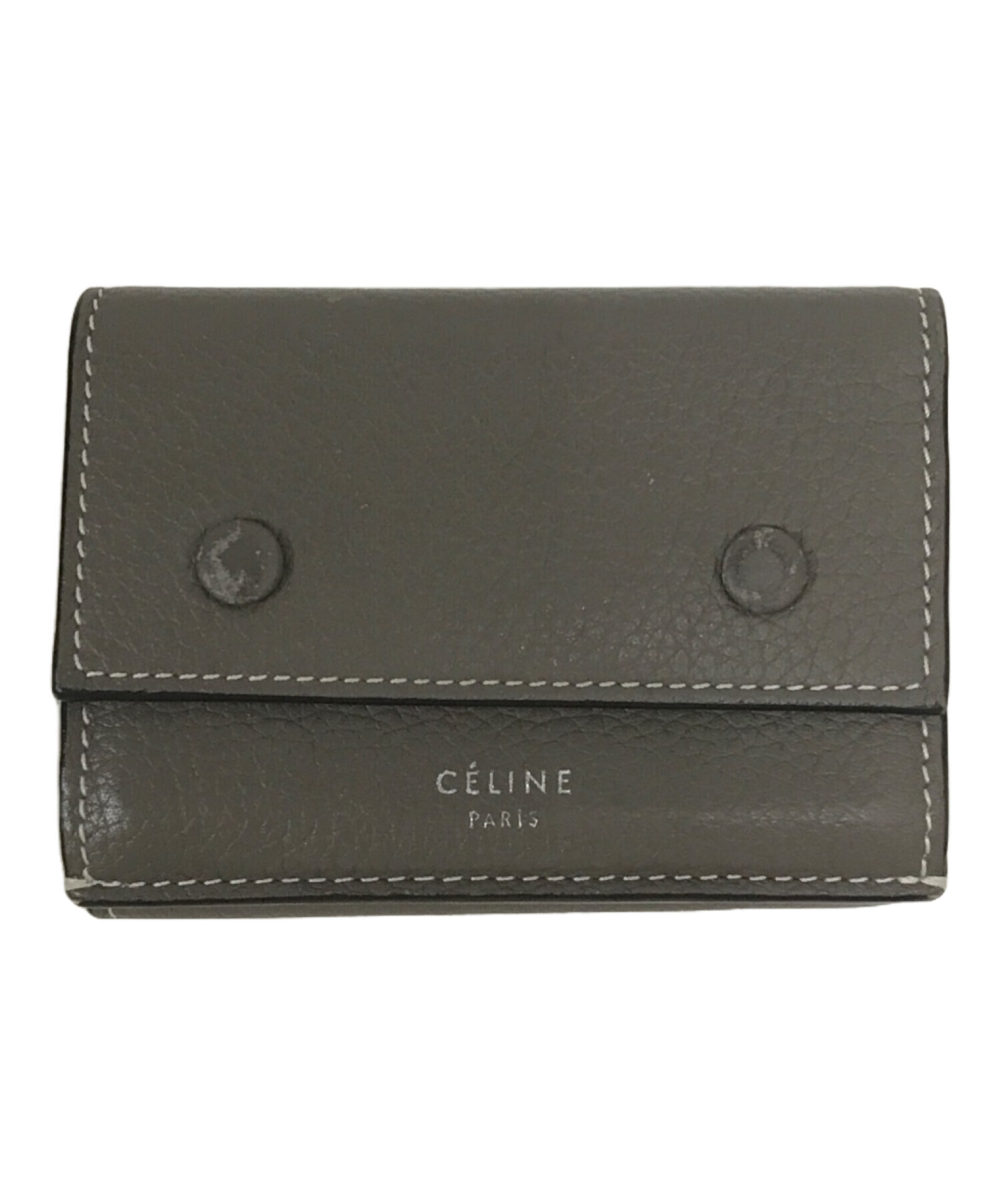 中古・古着通販】CELINE (セリーヌ) スモール フラップウォレット グレー サイズ:表記なし｜ブランド・古着通販 トレファク公式【TREFAC  FASHION】スマホサイト