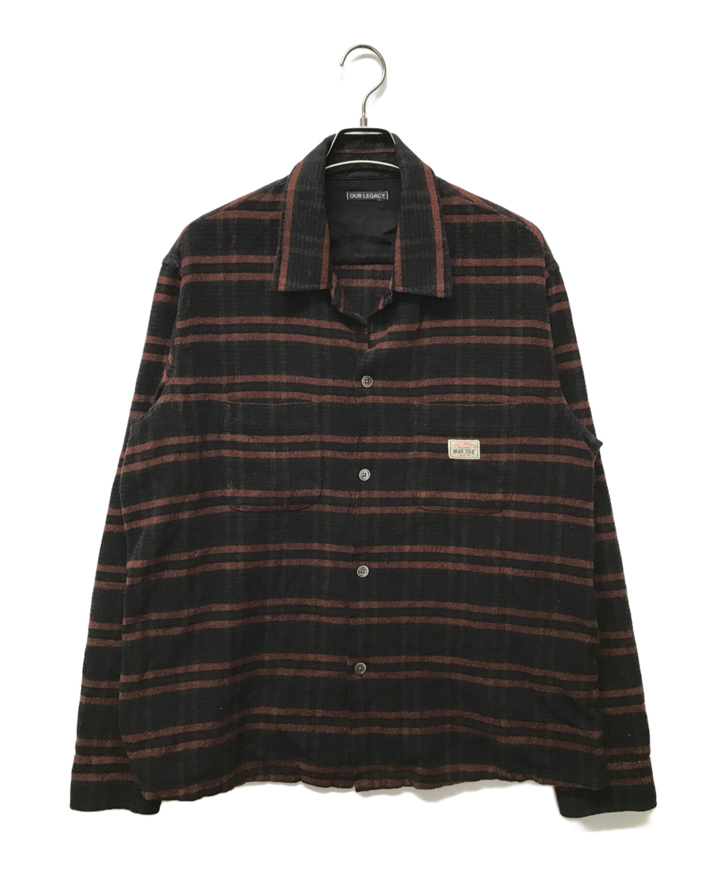 OUR LEGACY (アワーレガシー) stussy (ステューシー) WORK SHOP SHIRTS ブラウン×レッド サイズ:SIZE M