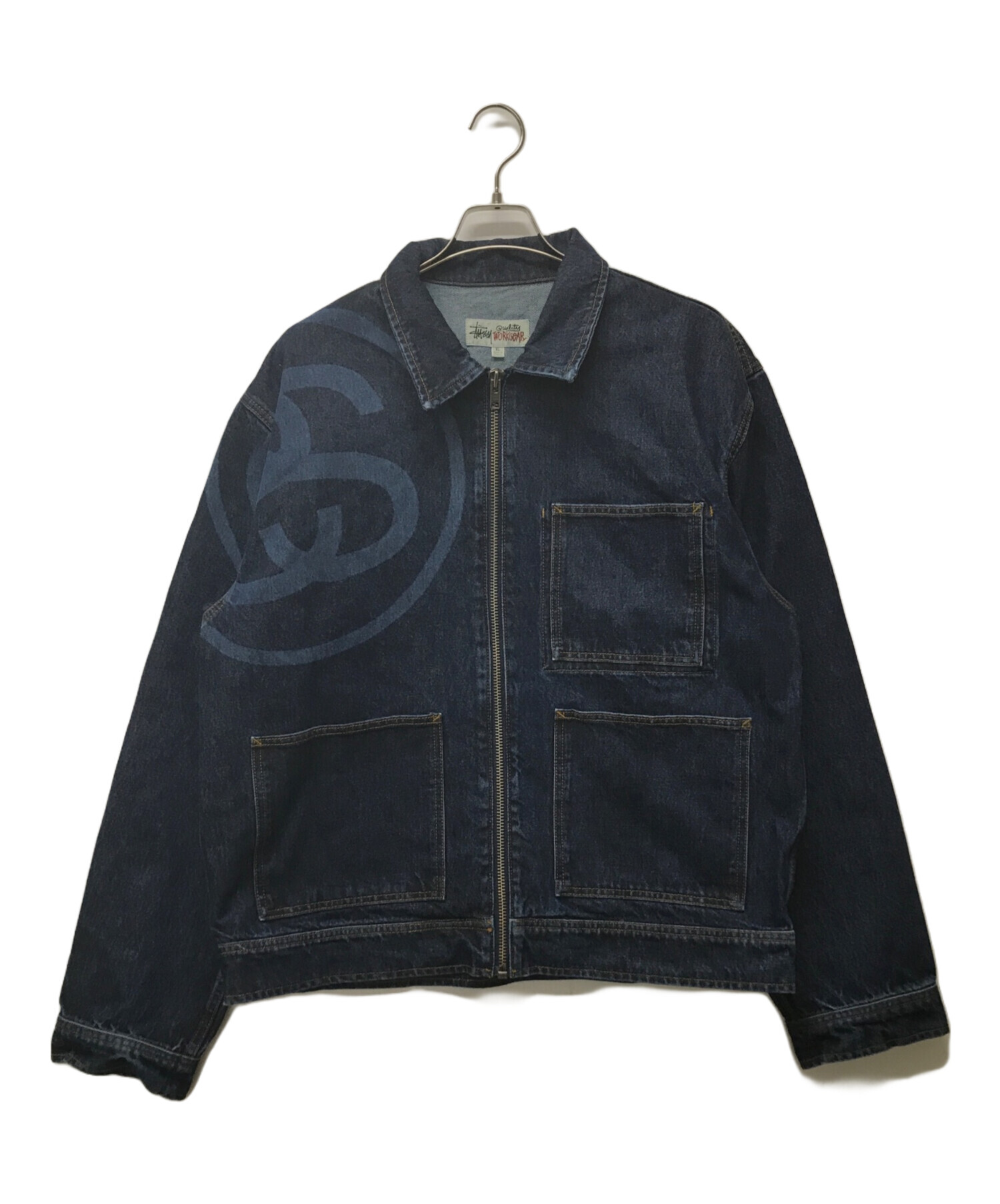 中古・古着通販】stussy (ステューシー) SS-Link Zip Work Jacket インディゴ サイズ:XL｜ブランド・古着通販  トレファク公式【TREFAC FASHION】スマホサイト