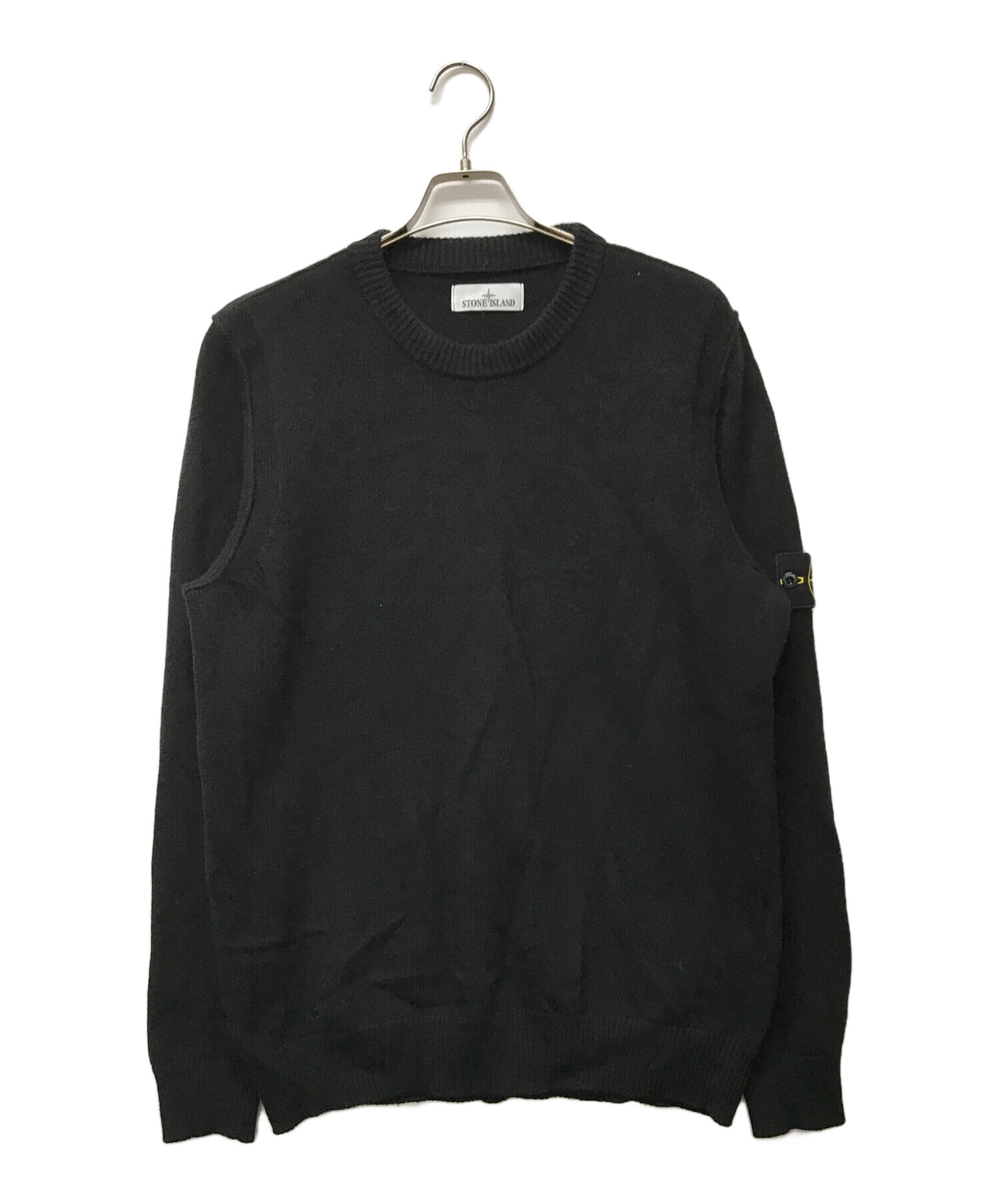 中古・古着通販】STONE ISLAND (ストーンアイランド) ウールブレンド クルーネック ニットウェア ブラック サイズ:XL｜ブランド・古着通販  トレファク公式【TREFAC FASHION】スマホサイト