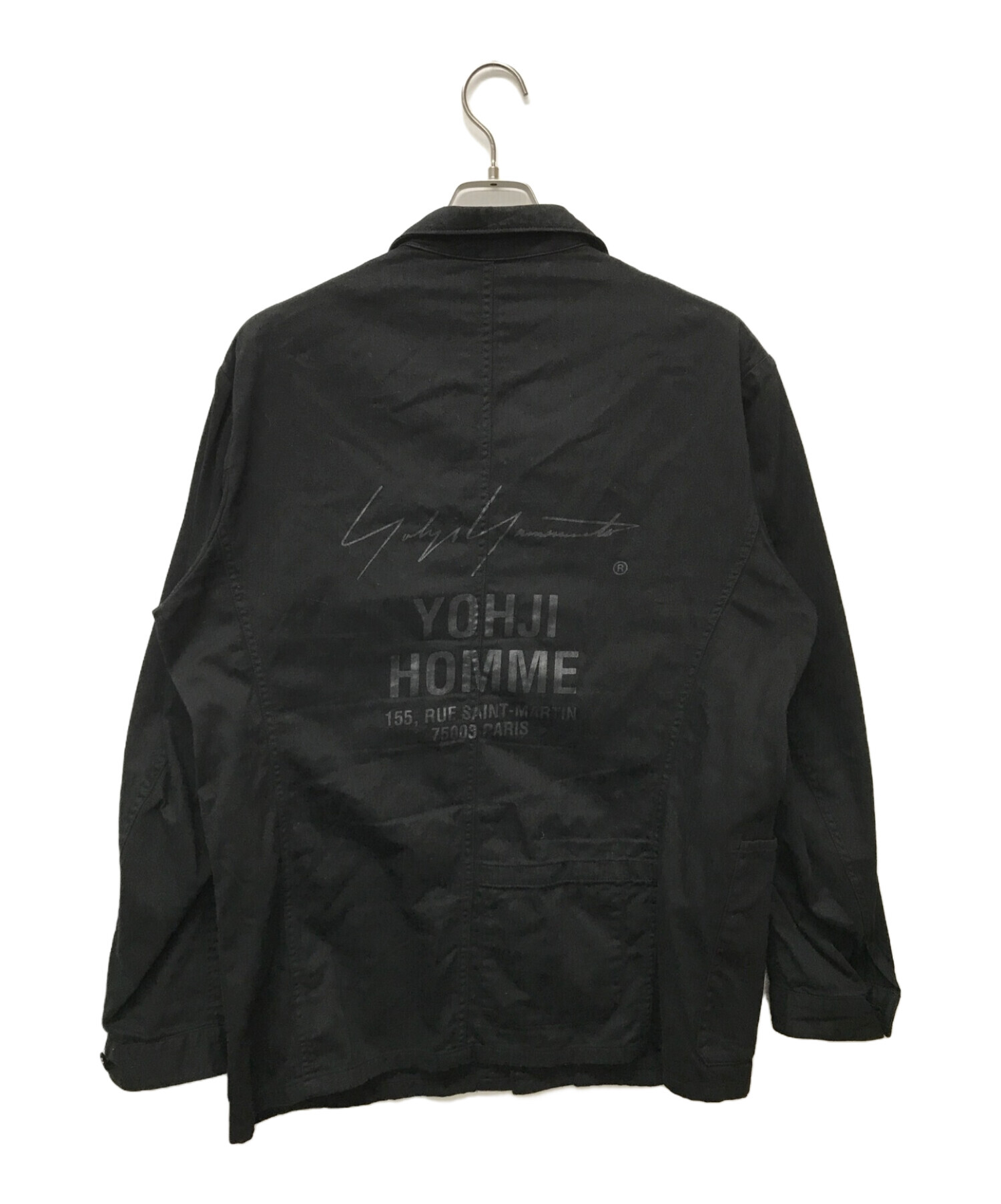 Yohji Yamamoto pour homme (ヨウジヤマモト プールオム) スタッフプリントワークジャケット ブラック サイズ:SIZE 3