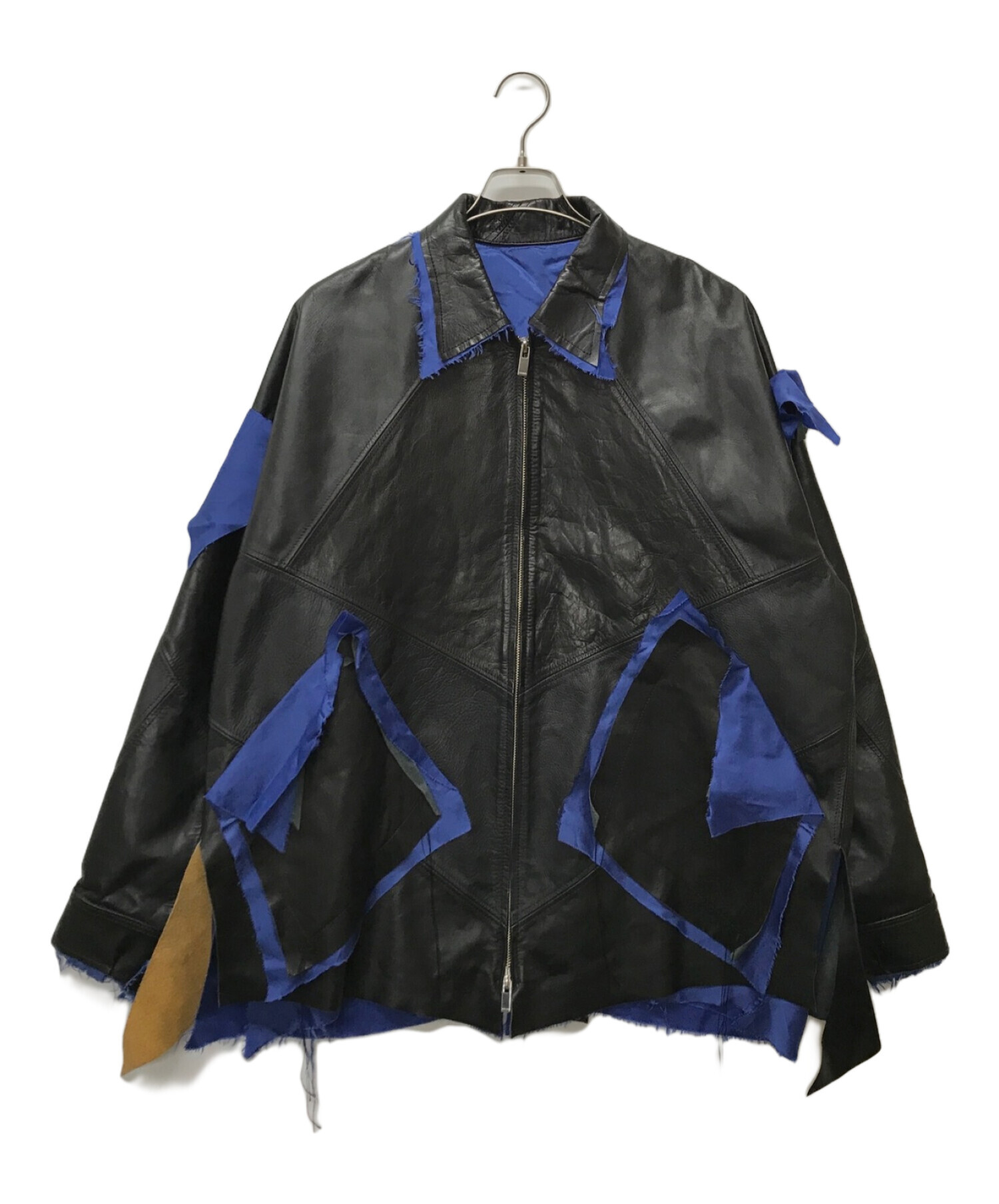 中古・古着通販】sulvam (サルバム) STUDIOUS (ステュディオス) 別注Leather Jacket ブラック×ブルー  サイズ:M｜ブランド・古着通販 トレファク公式【TREFAC FASHION】スマホサイト