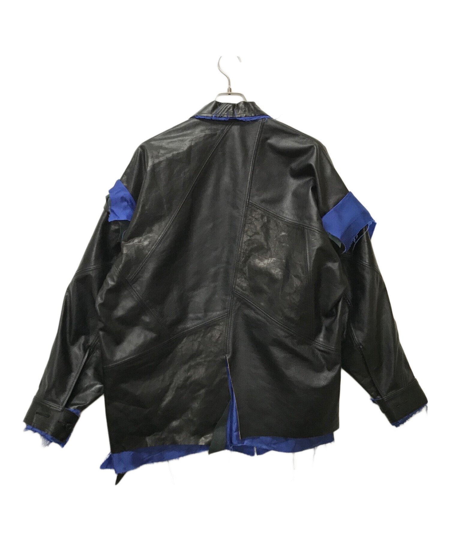 中古・古着通販】sulvam (サルバム) STUDIOUS (ステュディオス) 別注Leather Jacket ブラック×ブルー  サイズ:M｜ブランド・古着通販 トレファク公式【TREFAC FASHION】スマホサイト