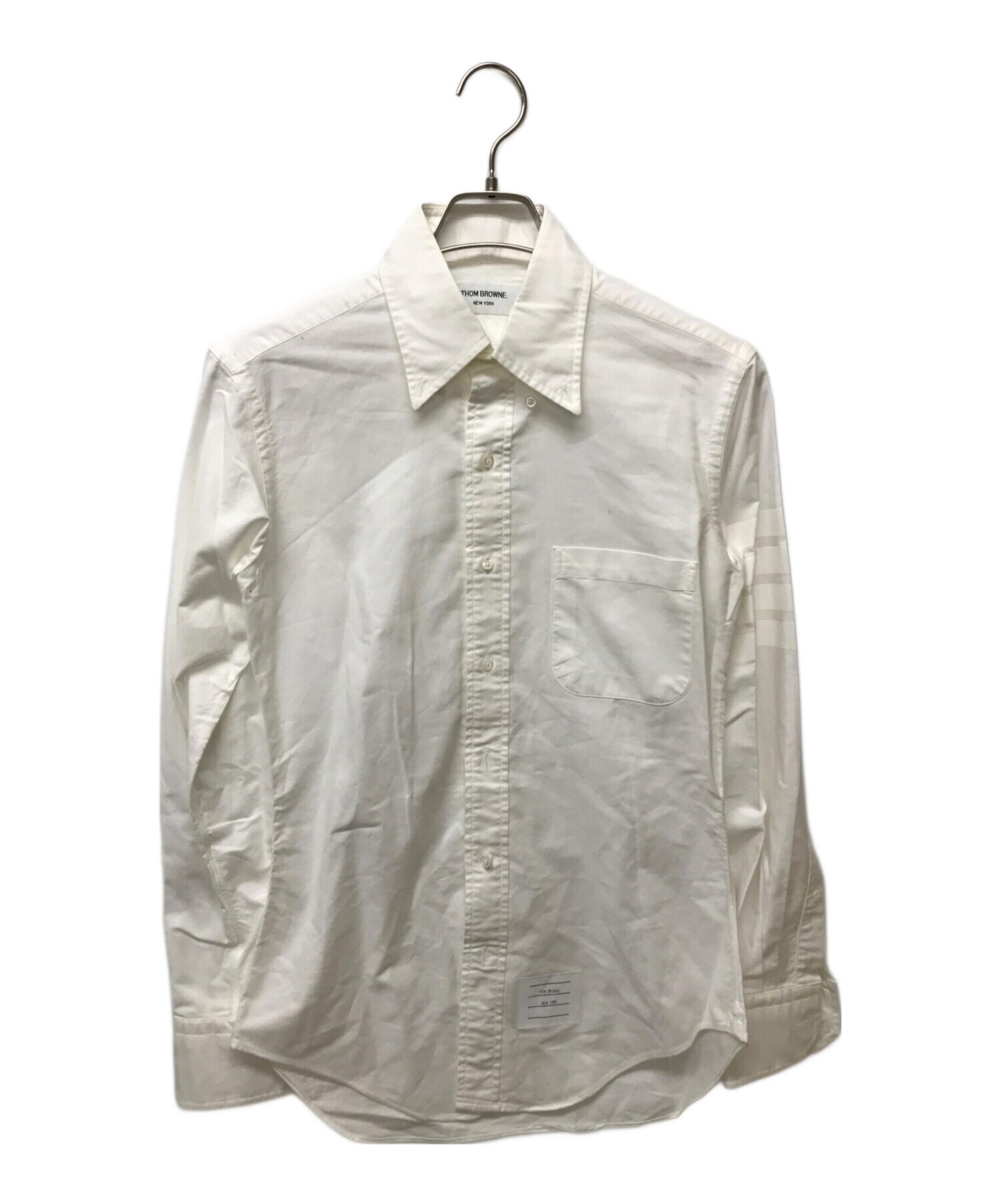 Thom Browne (トムブラウン) オックスフォードアームラインBDシャツ ホワイト サイズ:SIZE 1