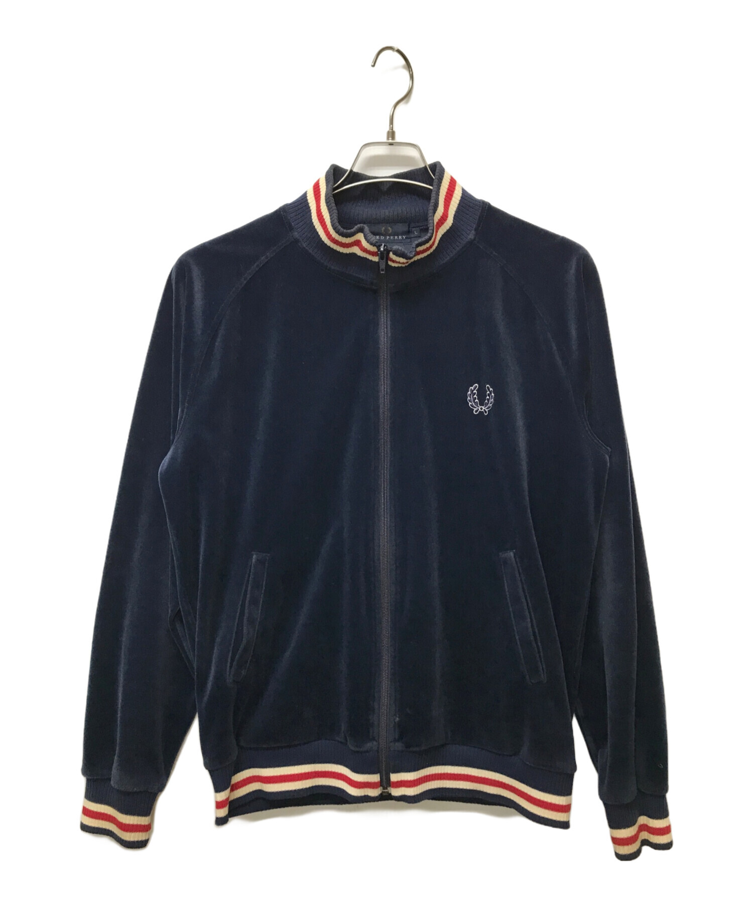 中古・古着通販】FRED PERRY (フレッドペリー) ベロアトラックジャケット ネイビー サイズ:SIZE L｜ブランド・古着通販  トレファク公式【TREFAC FASHION】スマホサイト