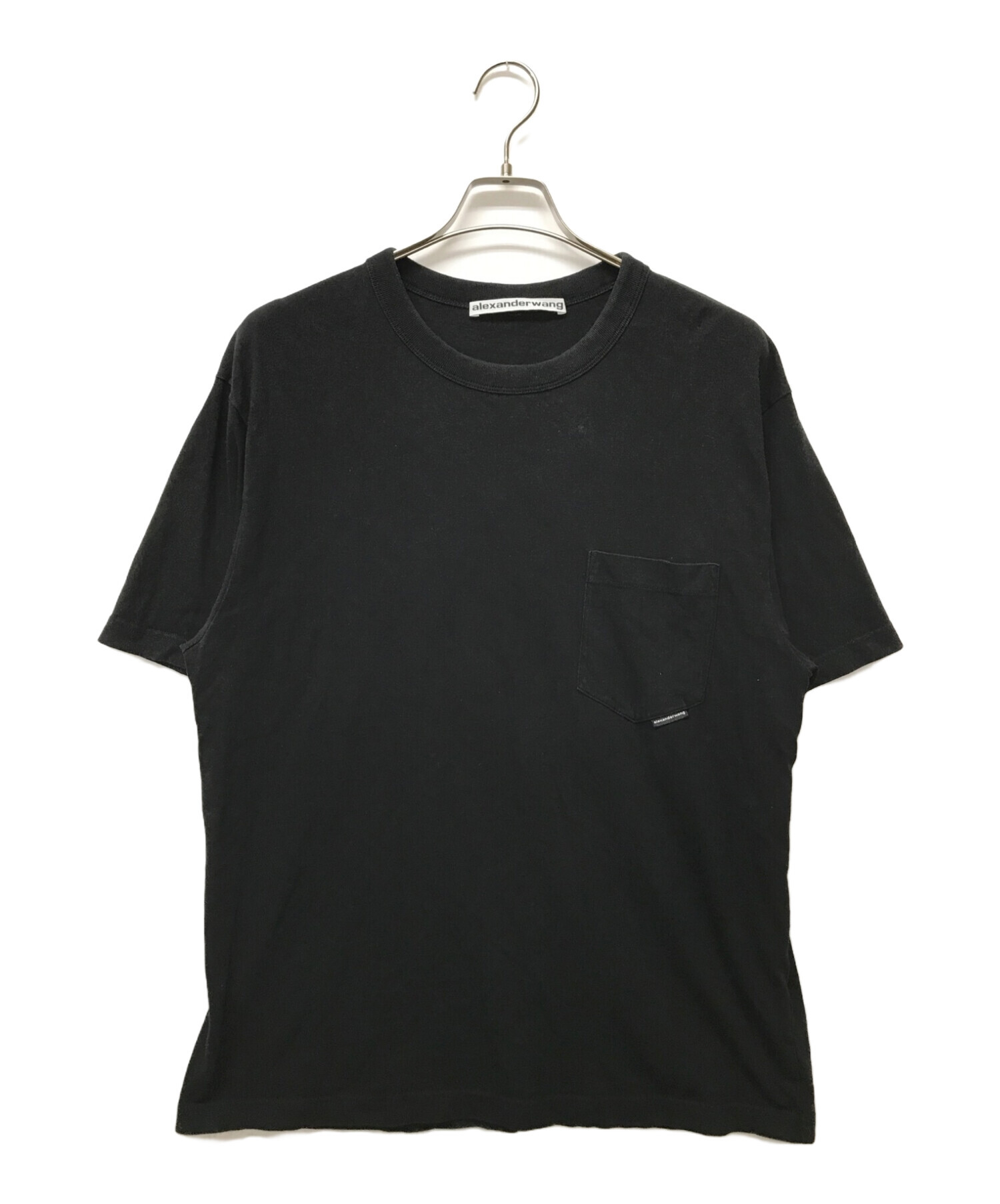 ALEXANDER WANG (アレキサンダーワン) ロゴピスタグポケットTシャツ ブラック サイズ:SIZE L