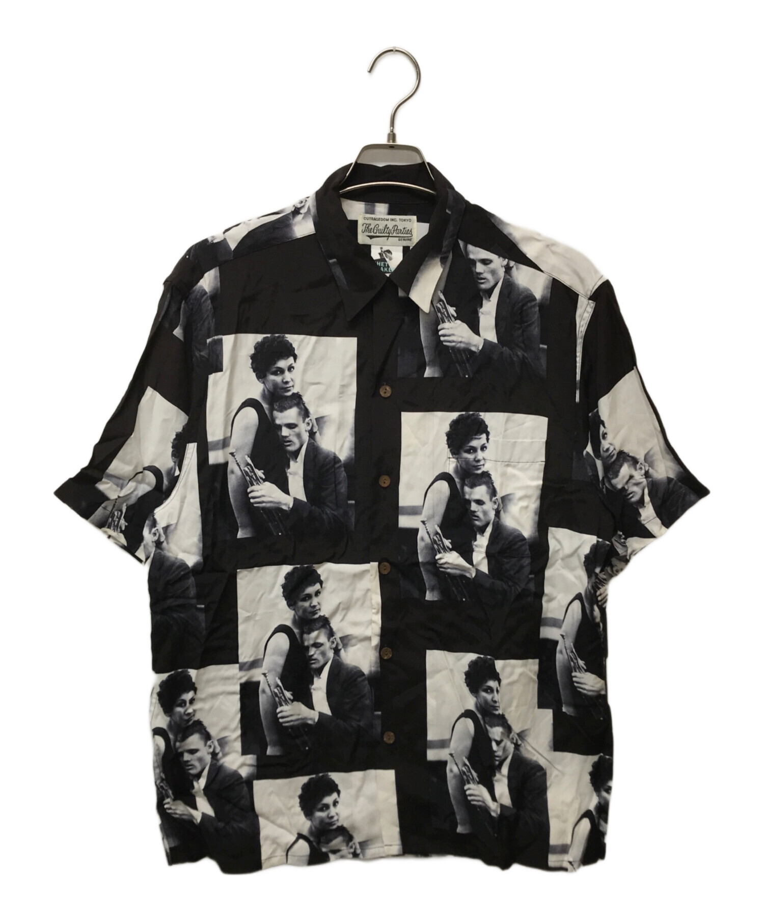 WACKO MARIA (ワコマリア) CHET BAKER (チェット ベイカー) CHET BAKER HAWAIIAN SHIRT  ブラック×ホワイト サイズ:L