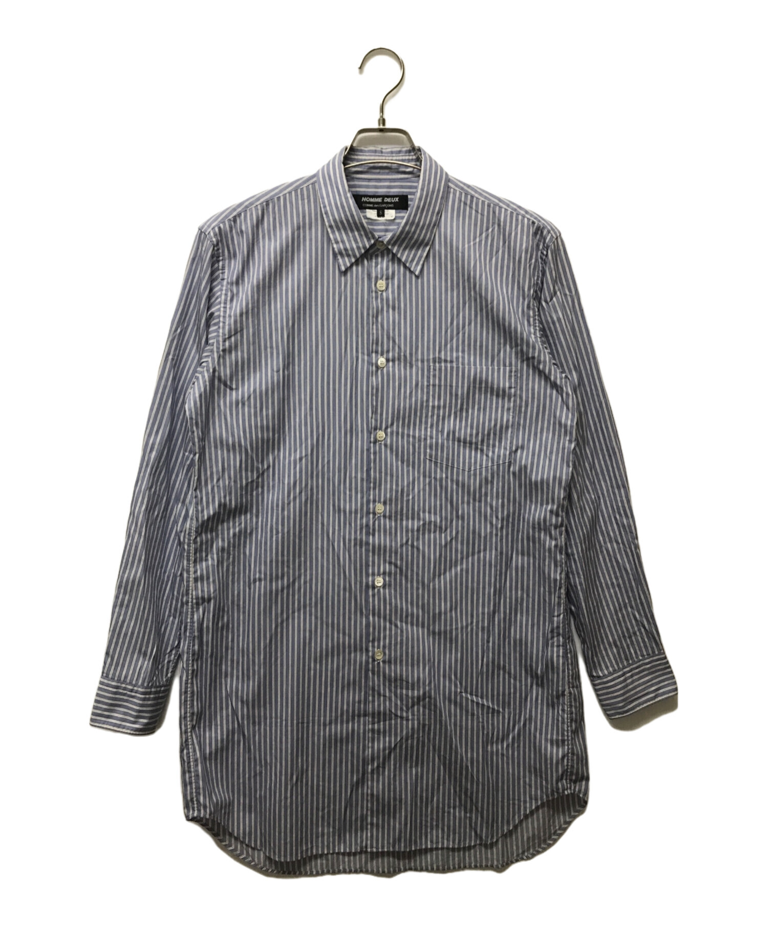 中古・古着通販】COMME des GARCONS HOMME DEUX (コムデギャルソン オム ドゥ) ストライプロングシャツ ブルー  サイズ:SIZE S｜ブランド・古着通販 トレファク公式【TREFAC FASHION】スマホサイト