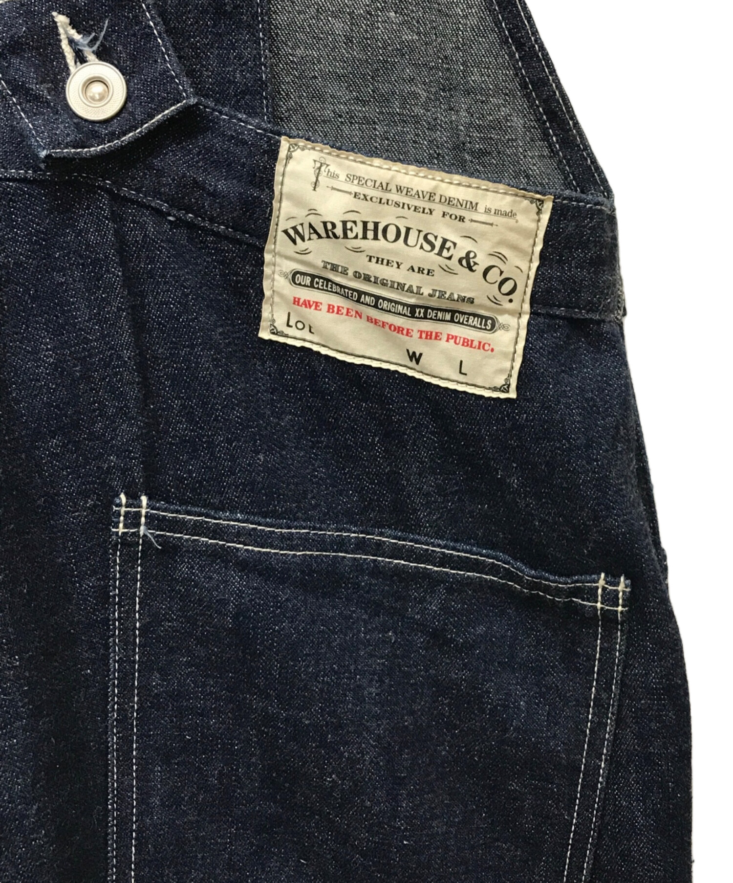 中古・古着通販】WAREHOUSE (ウエアハウス) 1093BIB OVEALL インディゴ サイズ:SIZE 32｜ブランド・古着通販  トレファク公式【TREFAC FASHION】スマホサイト