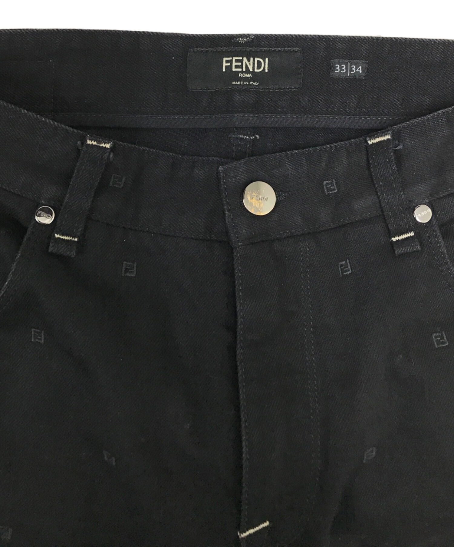 中古・古着通販】FENDI (フェンディ) FFズッカ柄ブラックデニムパンツ インディゴ サイズ:SIZE W33｜ブランド・古着通販  トレファク公式【TREFAC FASHION】スマホサイト