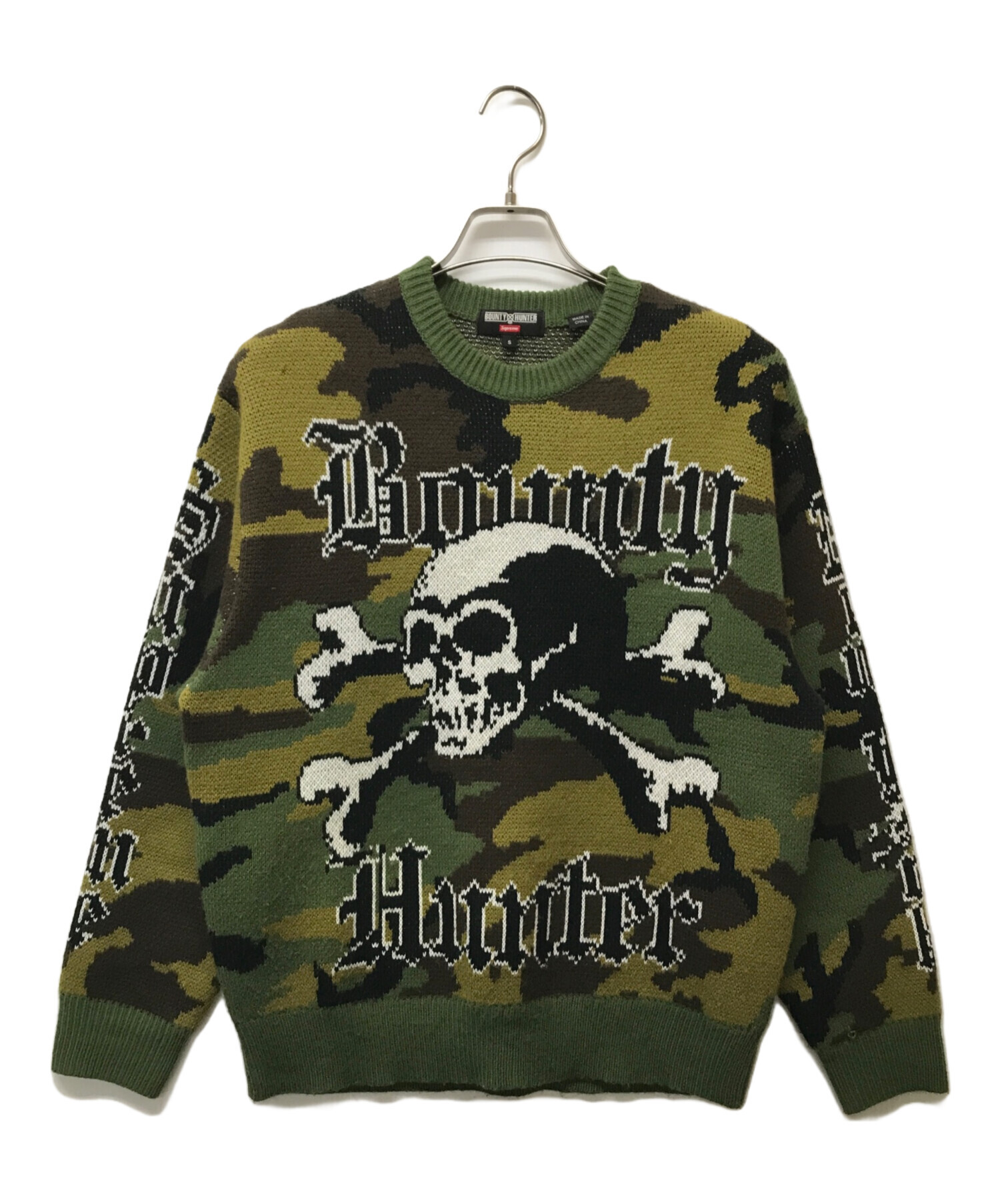 中古・古着通販】BOUNTY HUNTER (バウンティハンター) Supreme (シュプリーム) 23AW スカルカモフラロゴニットセーター  オリーブ サイズ:SIZE S｜ブランド・古着通販 トレファク公式【TREFAC FASHION】スマホサイト