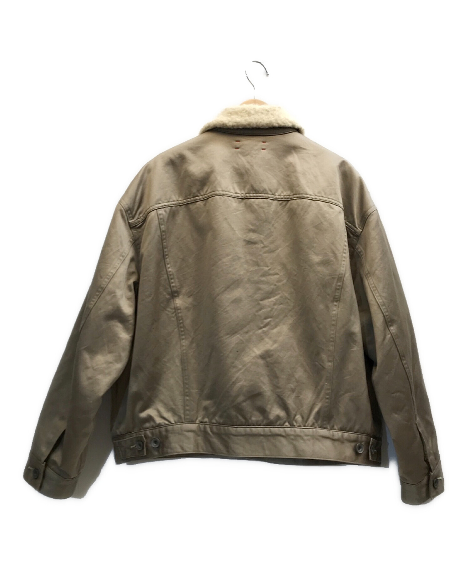 UNFIL (アンフィル) COTTON SATIN TRUCKER JACKET　コットンサテントラッカージャケット ベージュ サイズ:1