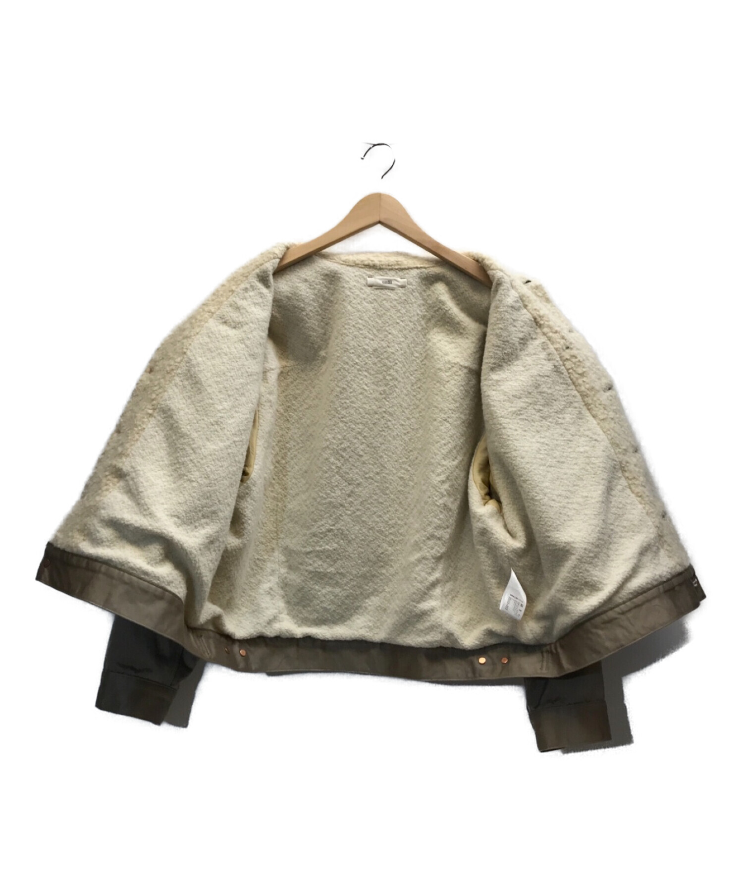 UNFIL (アンフィル) COTTON SATIN TRUCKER JACKET　コットンサテントラッカージャケット ベージュ サイズ:1