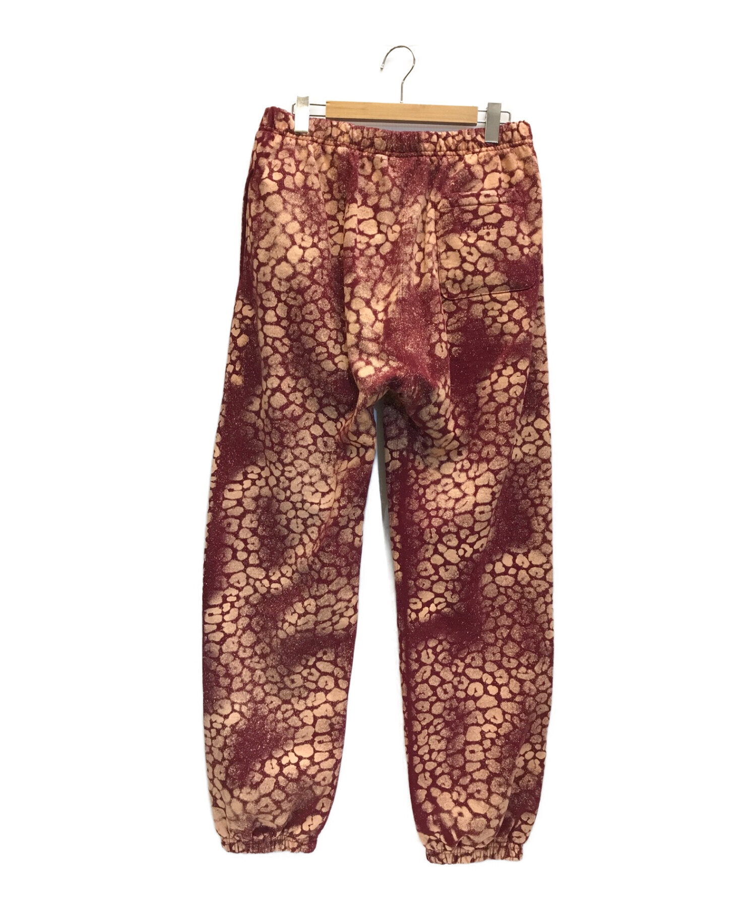 SUPREME (シュプリーム) 21AW Bleached Leopard Sweatpant ブリーチレオパードスウェットパンツ レッド×ベージュ  サイズ:XL