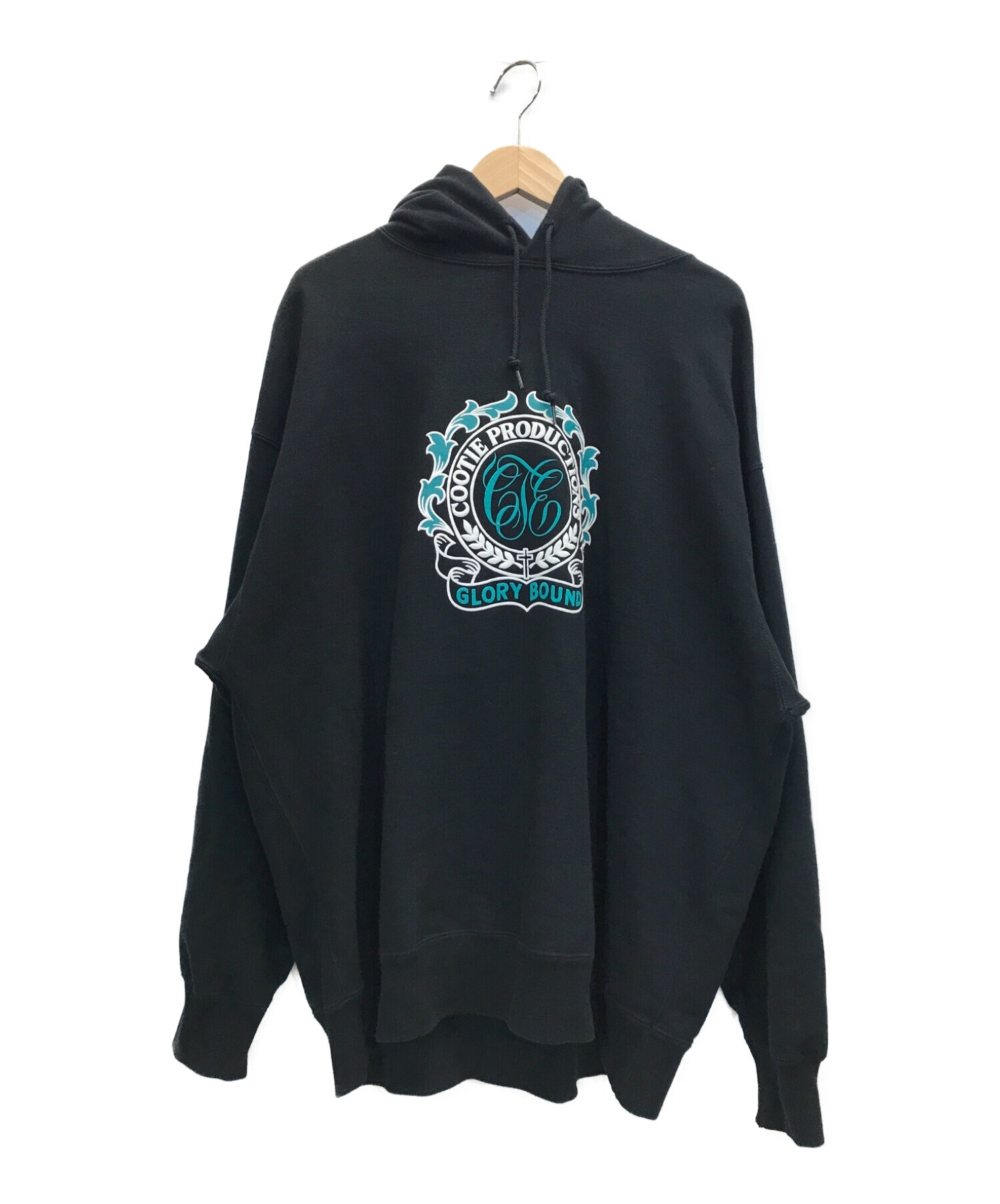 COOTIE PRODUCTIONS (クーティープロダクツ) 22SS Print Pullover Parka（EMBLEM）  エンブレムプリントプルオーバーパーカー ブラック サイズ:L