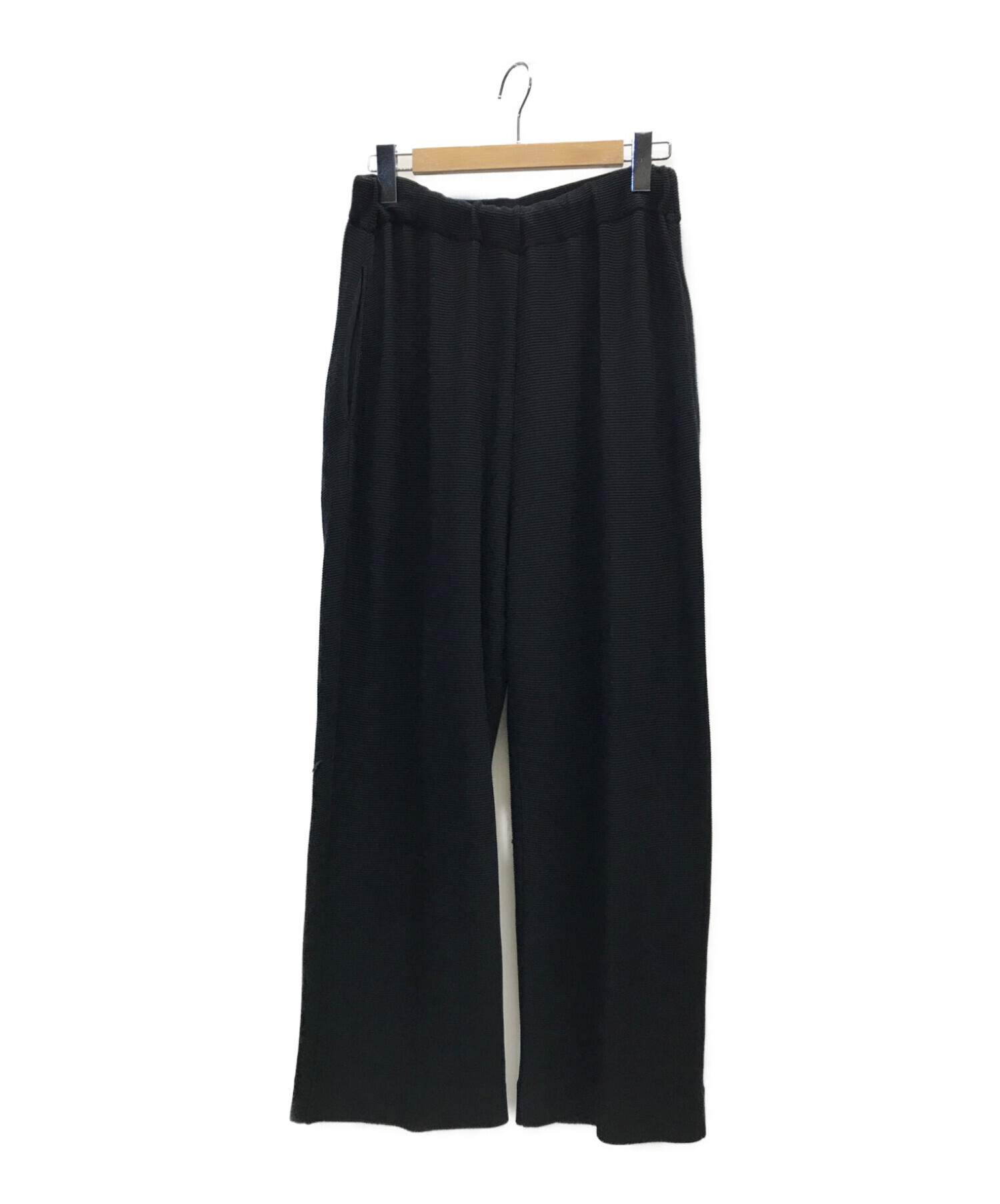 YOKE (ヨーク) 21SS TAPERED KNIT LOUNGE PANTS イージーワイドパンツ ブラック サイズ:2