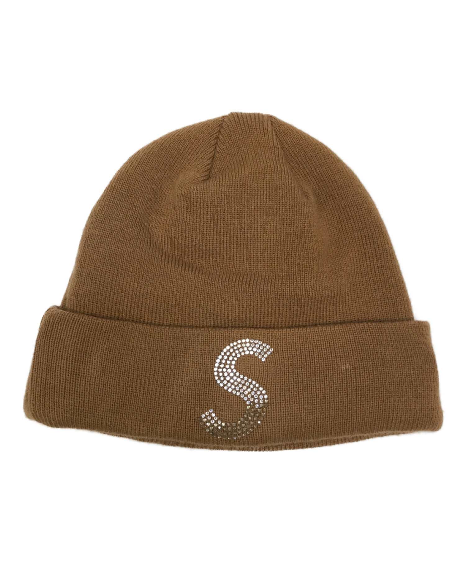 SUPREME×NEWERA (シュプリーム × ニューエラ) 21SS Swarovski S Logo Beanie スワロフスキー コラボ  Sロゴビーニー ニット帽 ブラウン