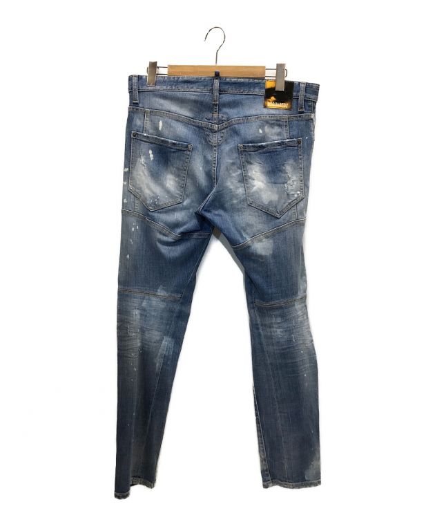 中古・古着通販】DSQUARED2 (ディースクエアード) 21AW TIDY BIKER JEAN タイディバイカ―ジーンズ ダメージ＆ペイントデニム  ブルー サイズ:48｜ブランド・古着通販 トレファク公式【TREFAC FASHION】スマホサイト