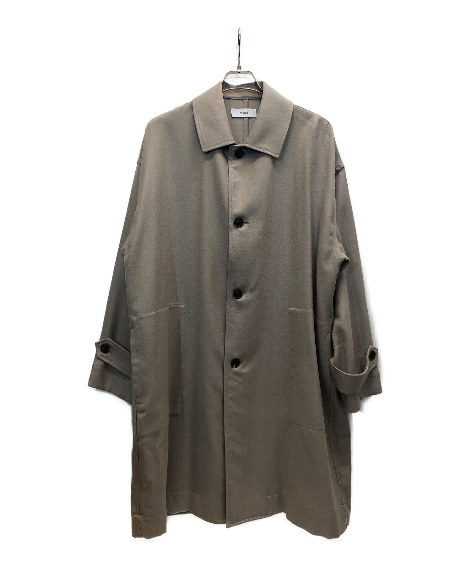 MARKA (マーカ) SHIRT COAT WOOL SOFT SERGE ウールシャツコート グレージュ サイズ:2
