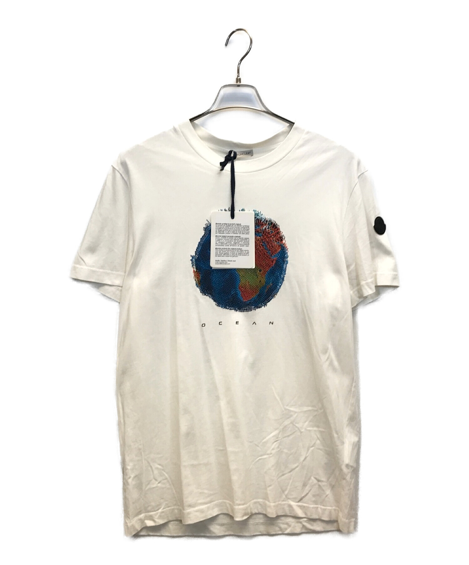 MONCLER (モンクレール) OCEAN MAGLIA T-SHIRT オーシャン刺繍 半袖Tシャツ ホワイト サイズ:L