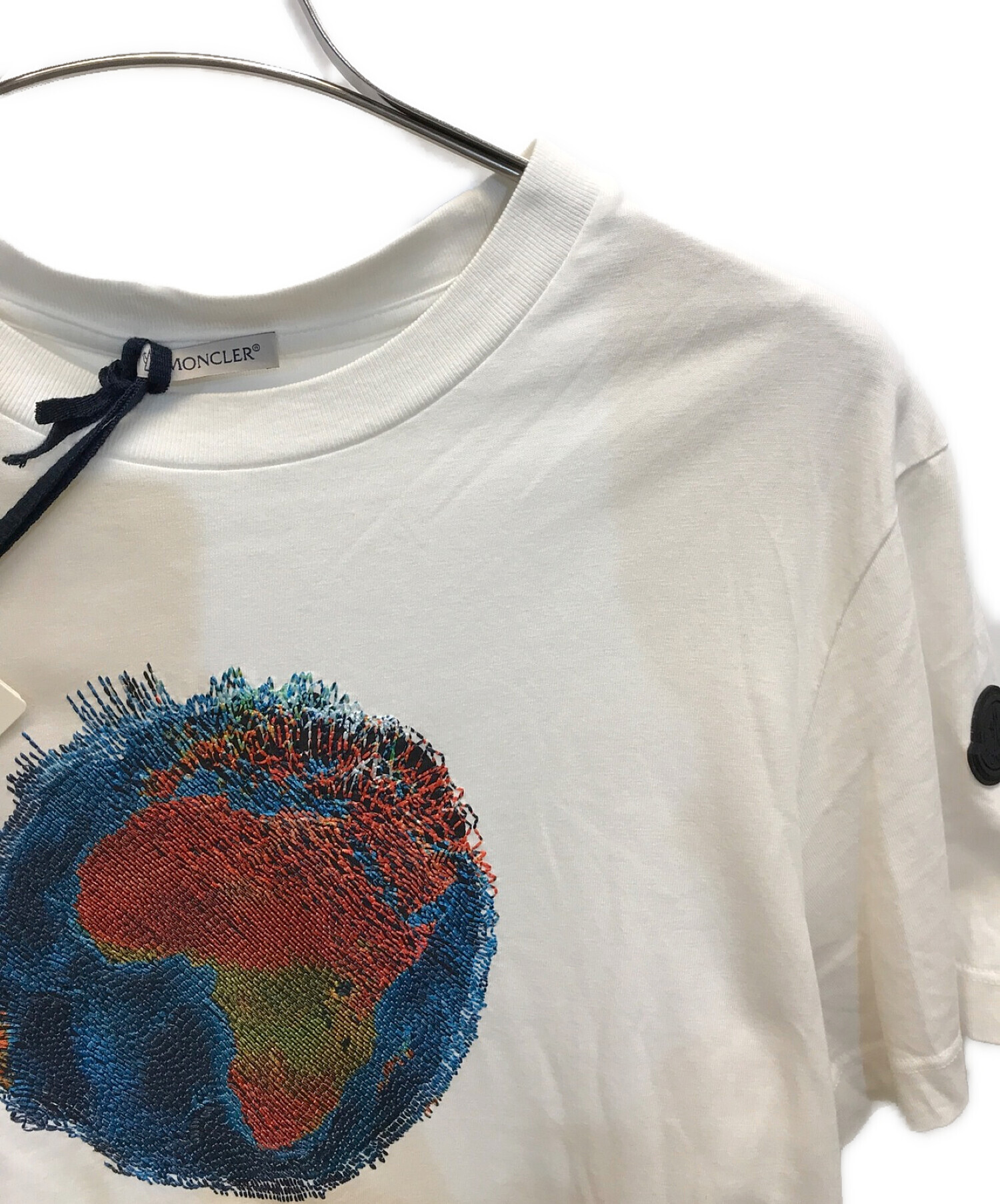 MONCLER (モンクレール) OCEAN MAGLIA T-SHIRT オーシャン刺繍 半袖Tシャツ ホワイト サイズ:L