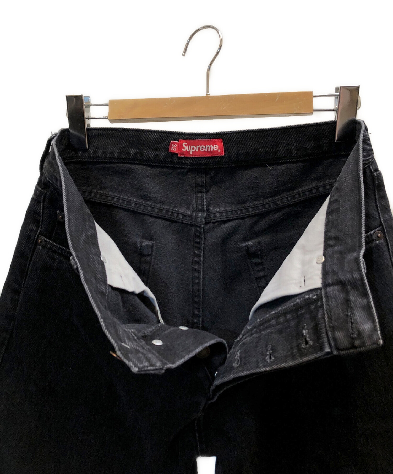 SUPREME (シュプリーム) 21AW Stone Washed Black Slim Jeans ストーンウォッシュブラックスリムジーンズ  ブラック サイズ:32