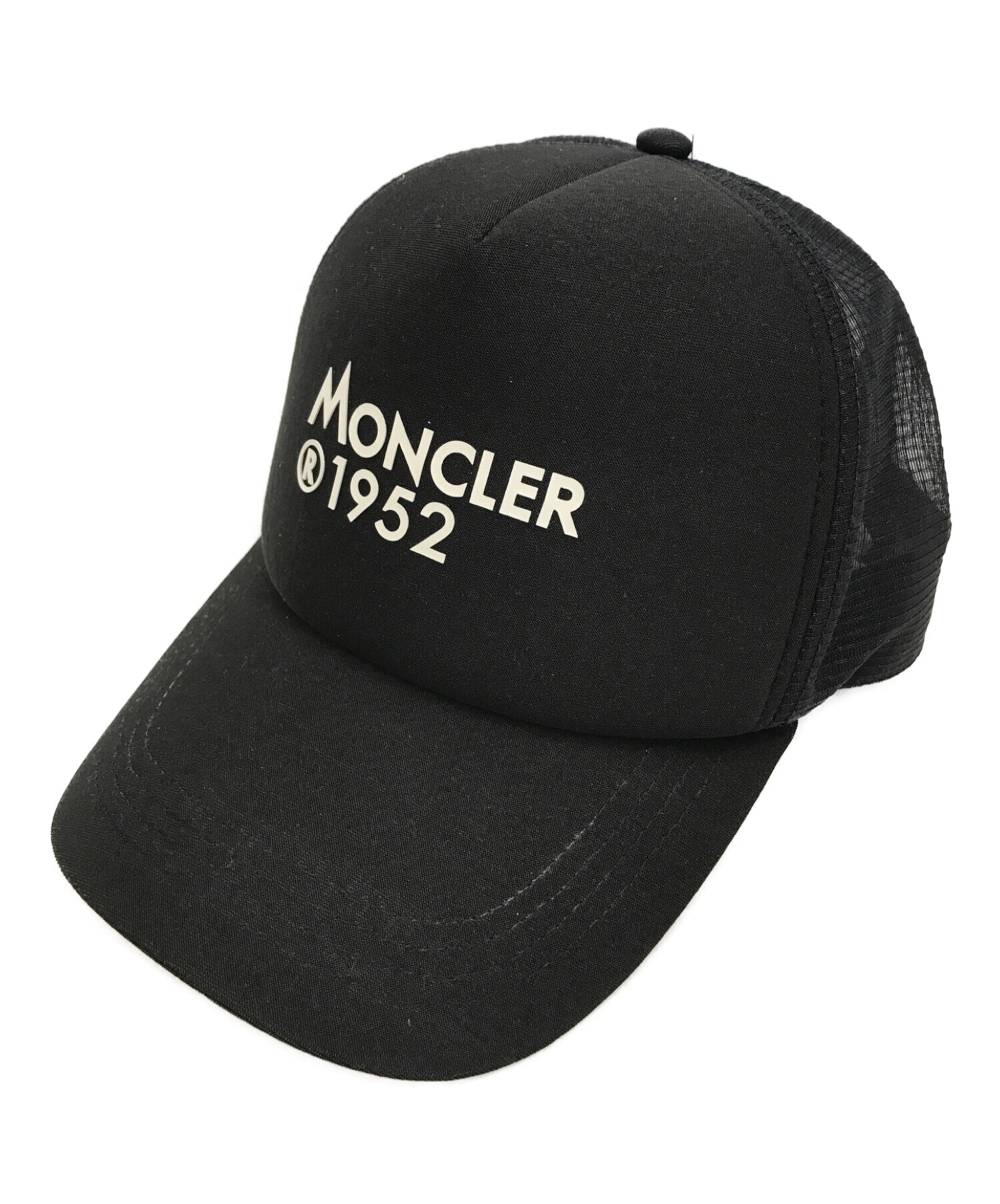 MONCLER (モンクレール) CAPPELLO BASEBALL ロゴプリントメッシュキャップ ブラック