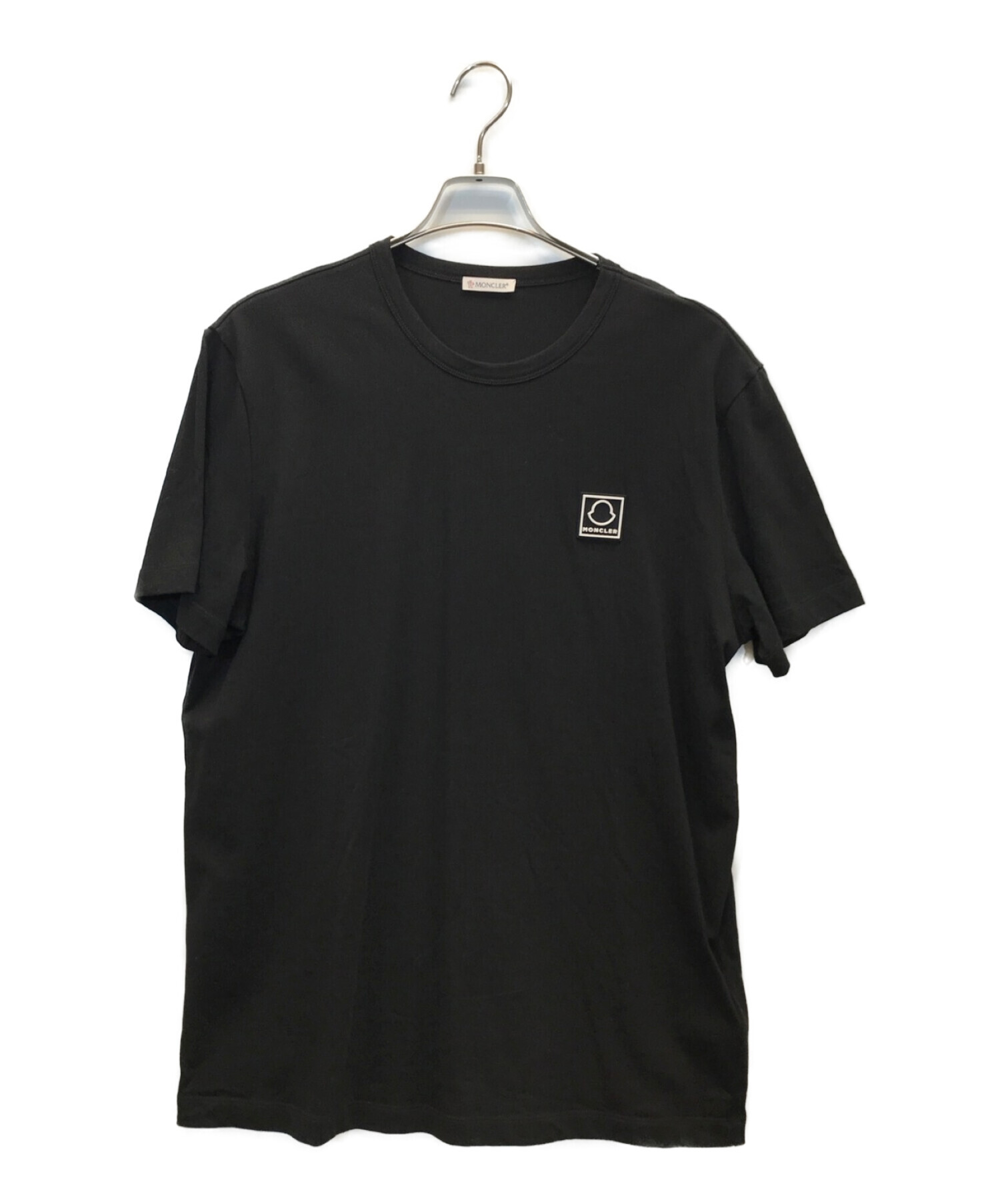 MONCLER (モンクレール) 21AW Rubber Logo Tee　ラバーロゴTee　Tシャツ ブラック サイズ:XL