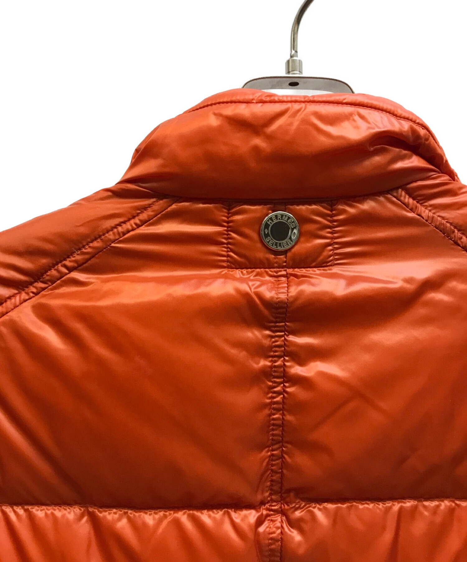 HERMES (エルメス) セリエボタン ピウミーノ グースダウンジャケット オレンジ サイズ:M