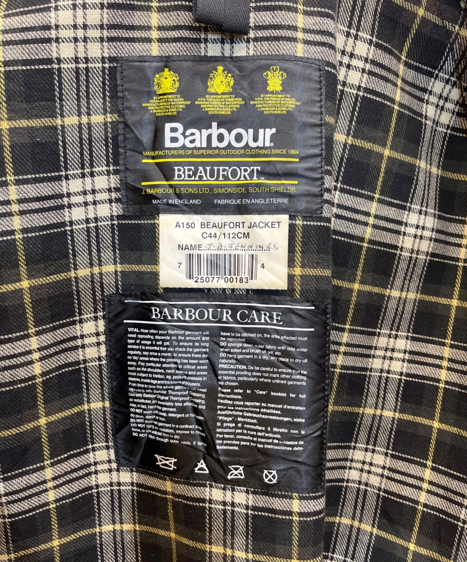 Barbour (バブアー) [古着]90s A150 BEAUFORT JACKET ヴィンテージ ビューフォート オイルドジャケット カーキ  サイズ:L