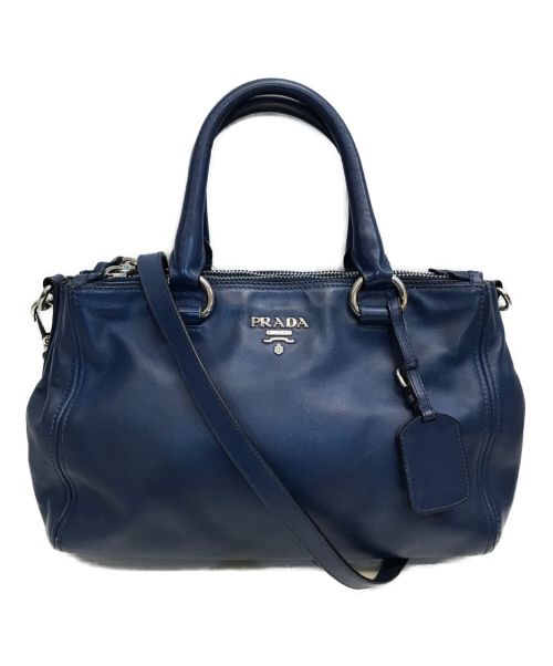 中古・古着通販】PRADA (プラダ) 2WAYレザーバッグ ブルー｜ブランド