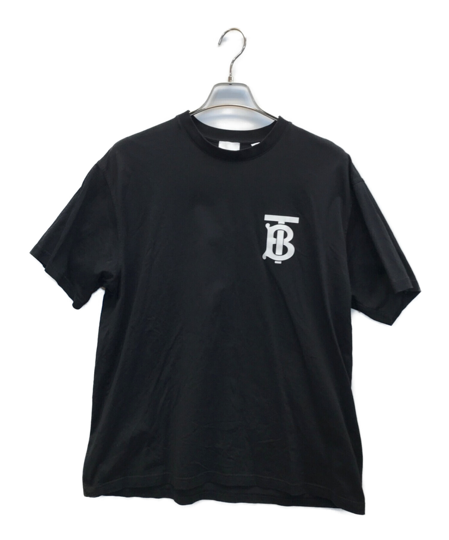 BURBERRY (バーバリー) EMERSON TB Tシャツ モノグラムモチーフ　TBロゴプリントTシャツ ブラック サイズ:M