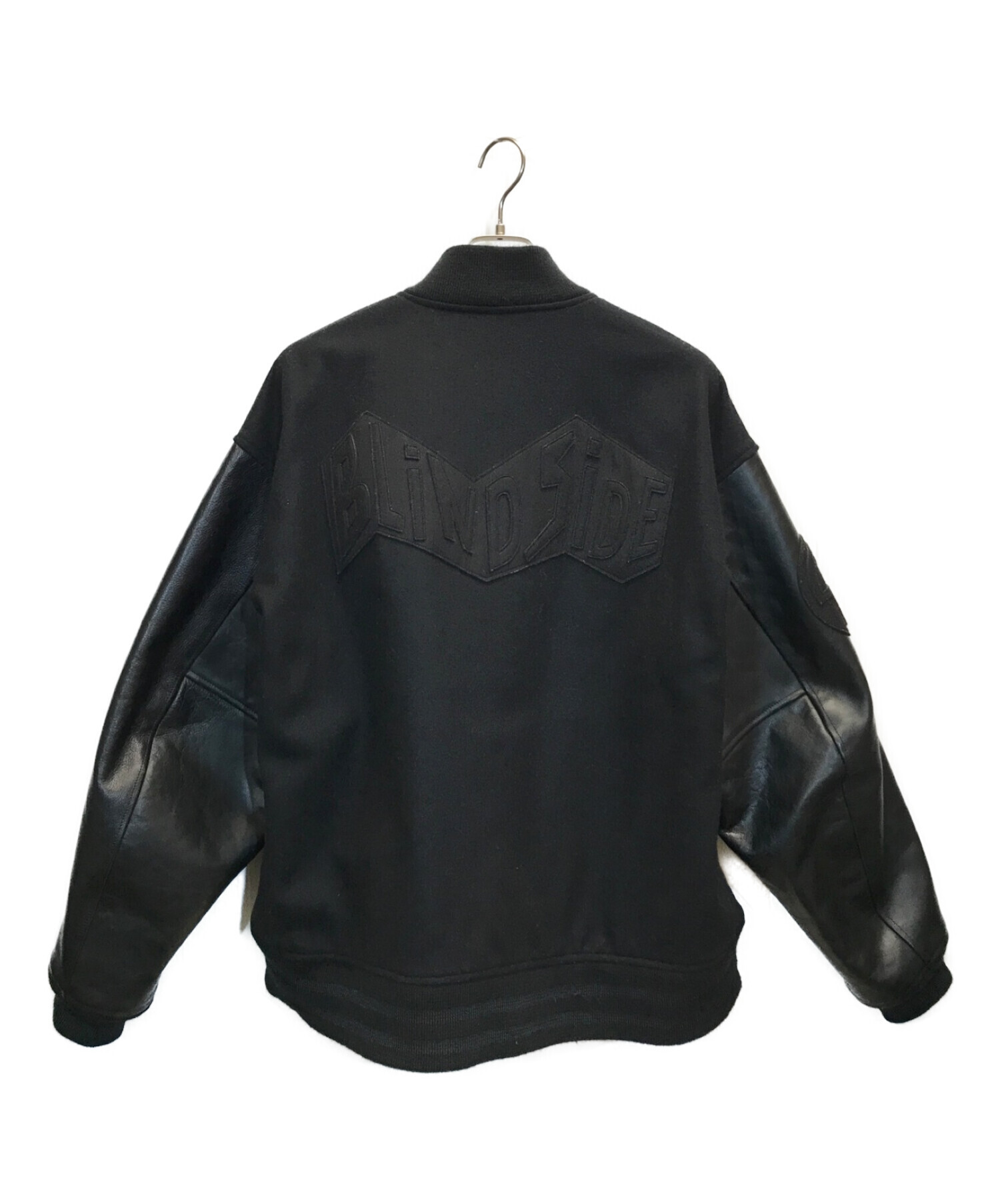 evisen×deluxe (エビセン×デラックス) Varsity JKT　バーシティジャケット スタジャン 袖レザースタジャン ブラック  サイズ:40