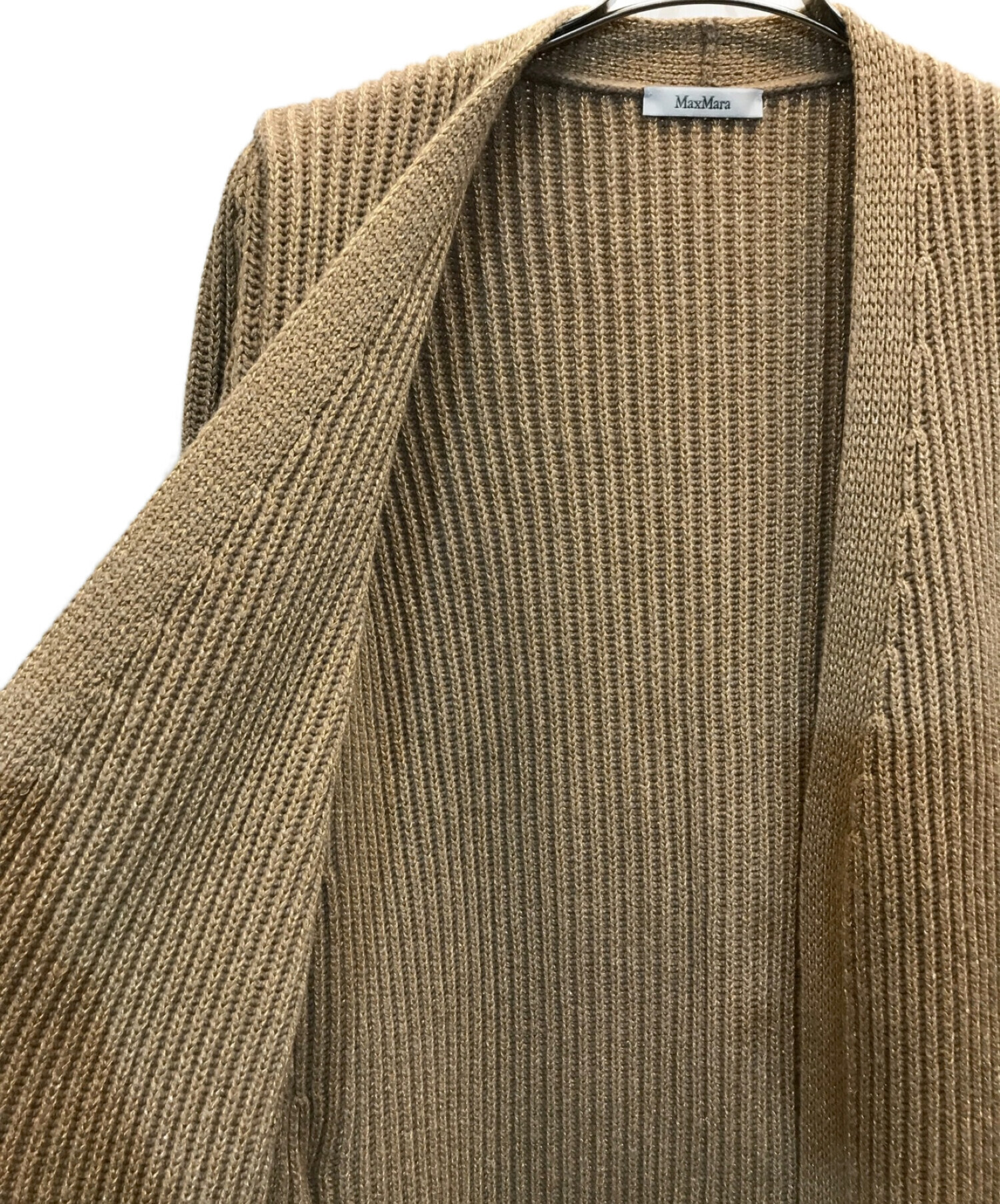 Max Mara 煌めき ラメ カーディガン平置き採寸 - カーディガン/ボレロ