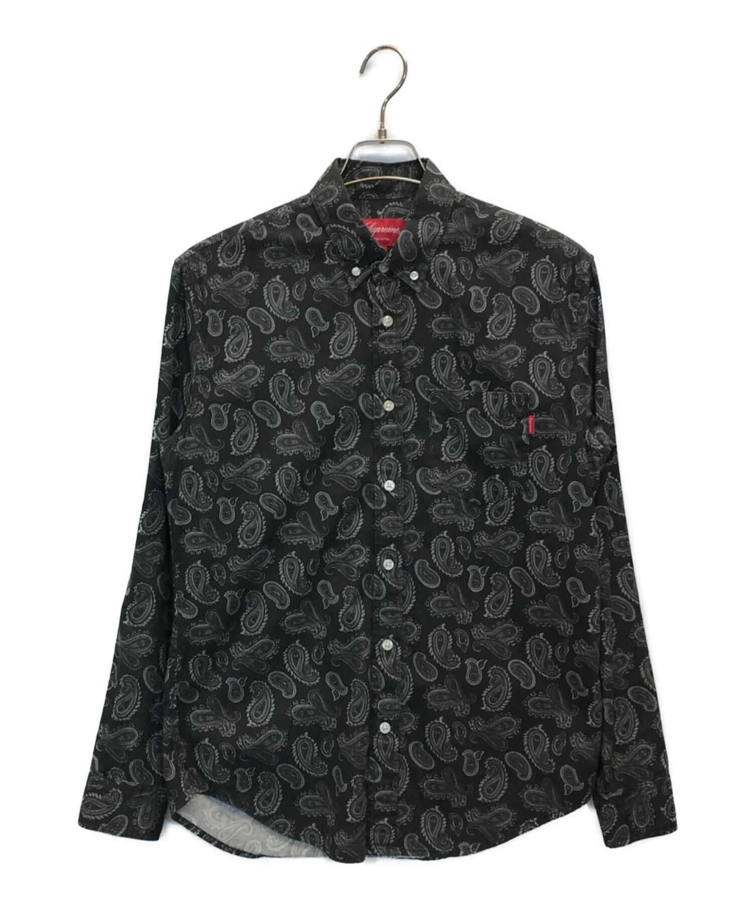 SUPREME (シュプリーム) 13AW Paisley Shirt　ペイズリー柄ボタンダウンシャツ ブラック サイズ:S
