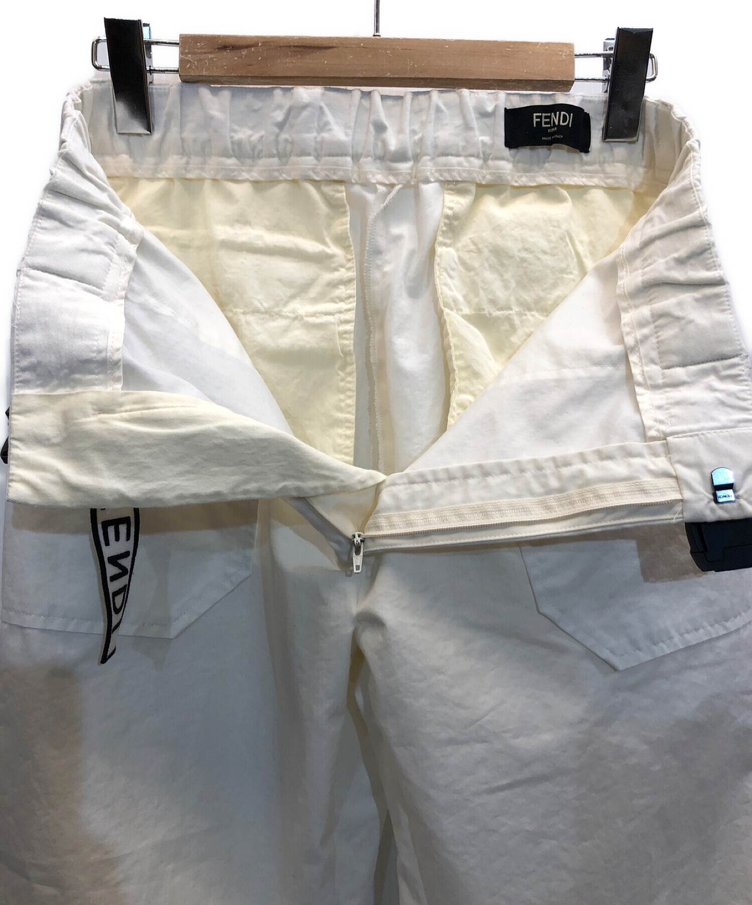 中古・古着通販】FENDI (フェンディ) Logo Tape belt Twill Pants ロゴ