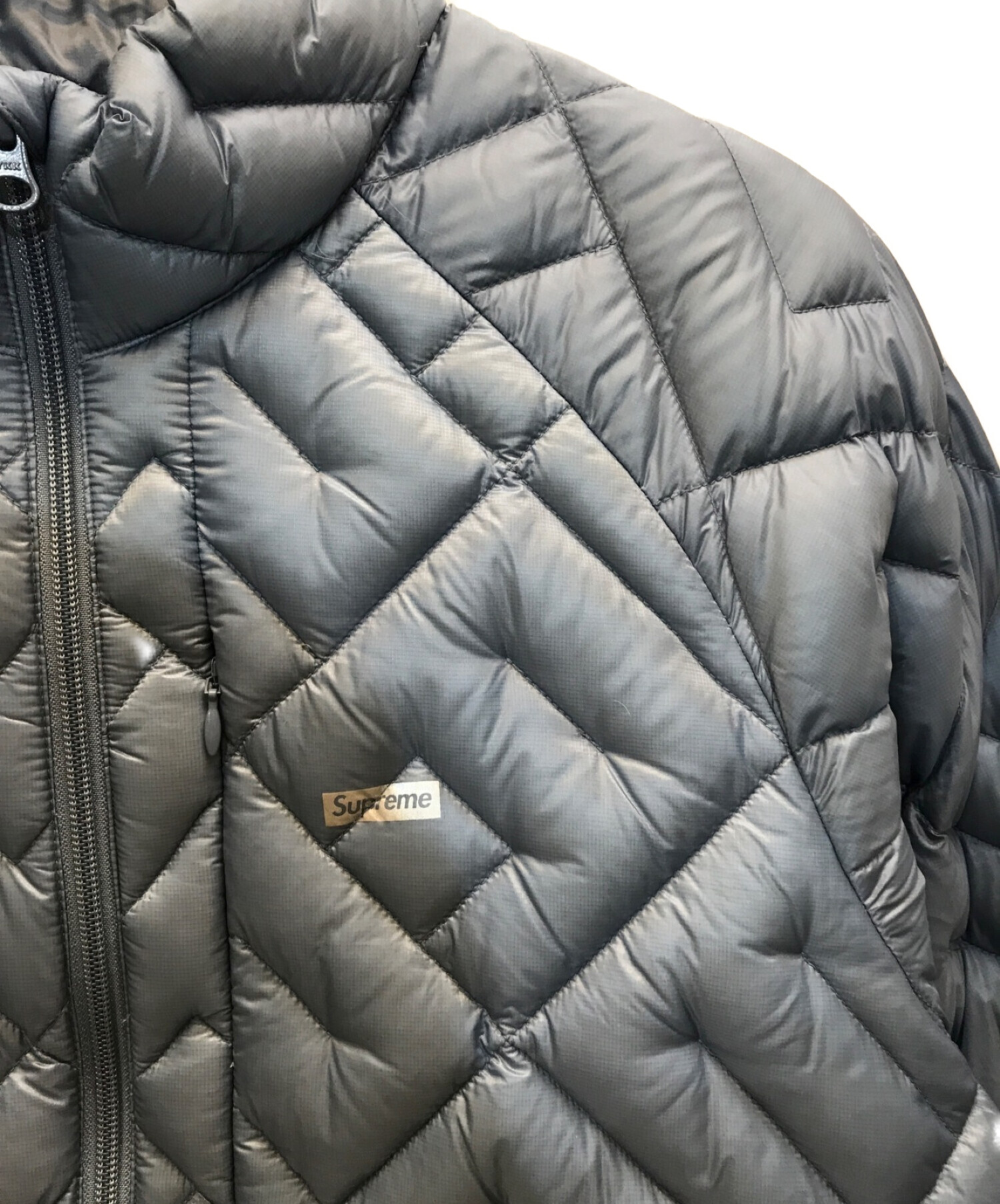 Supreme (シュプリーム) 21AW Spellout Quilted Down Jacket　スペルアウト キルト ライトウェイト ダウン  ジャケット ブルー サイズ:L