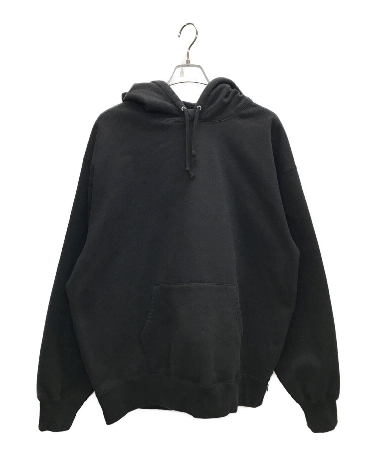 Supreme (シュプリーム) 22AW Satin Applique Hooded Sweatshirt　サテン アップリケ フーディー  スウェットシャツ　バックロゴ　パーカー ブラック サイズ:XXL