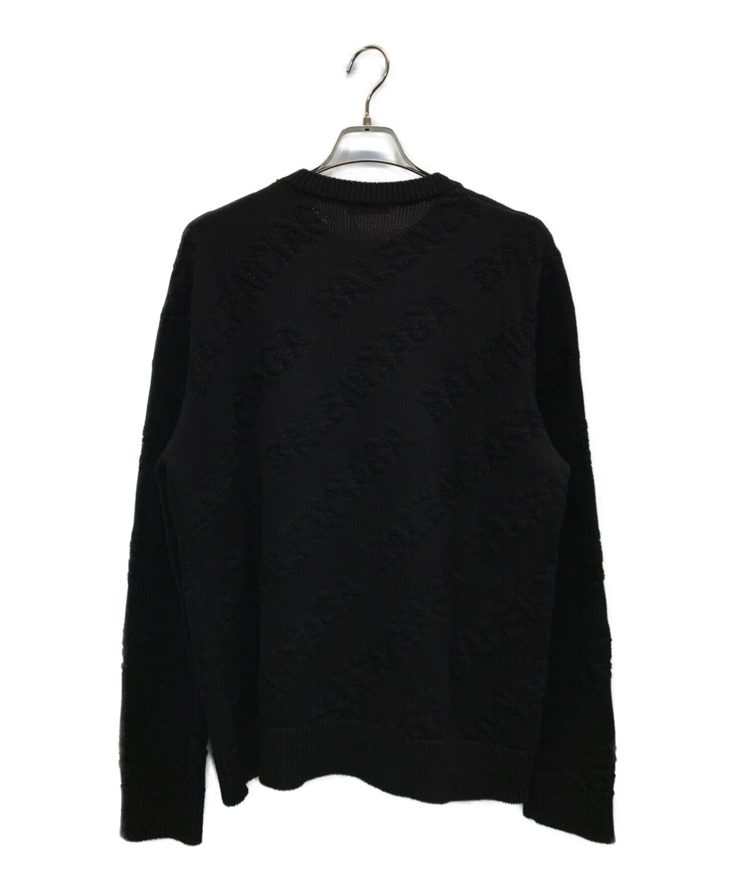 BALENCIAGA (バレンシアガ) ALLOVER LOGO CREWNECK KNIT オールオーバーロゴクルーネックニット ブラック サイズ:M