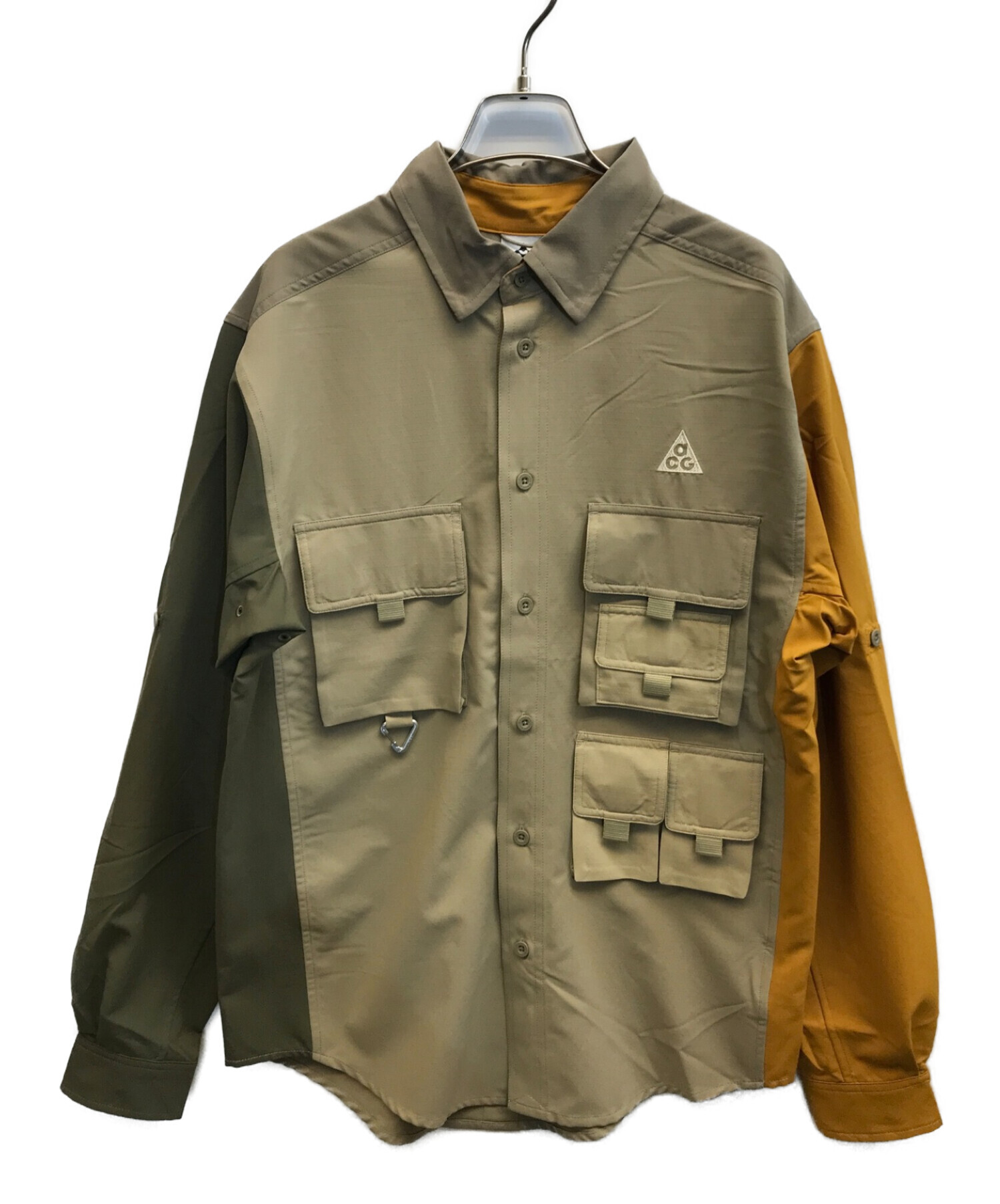 NIKE ACG (ナイキエージーシー) AS M ACG DF UV DEV TRAIL TOP　トレイル L/S トップ　多ポケットシャツ カーキ  サイズ:S