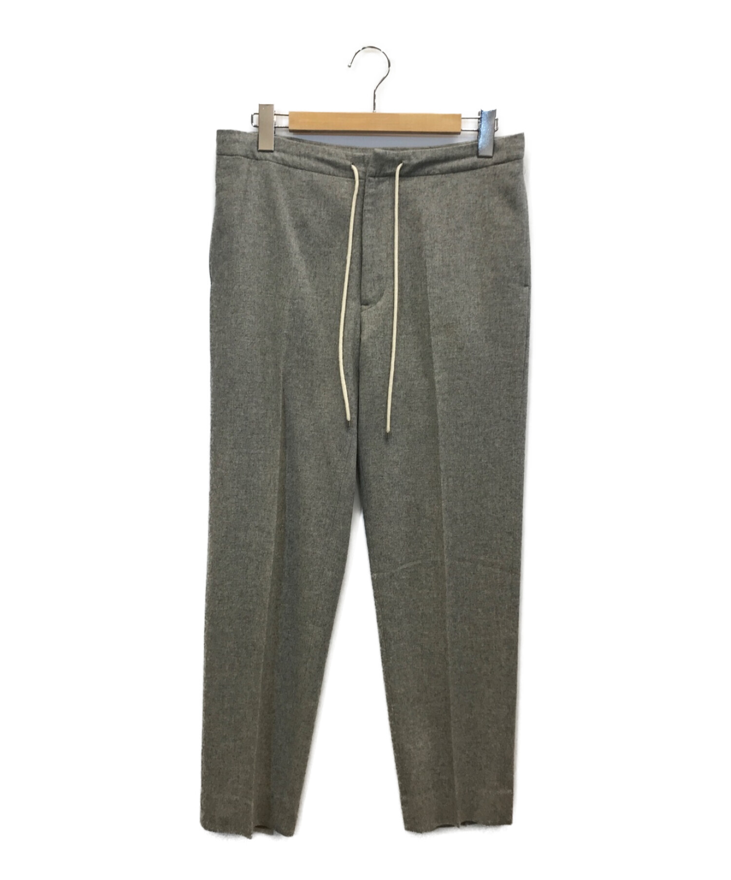 AURALEE (オーラリー) SUPER SOFT FLANNEL SLACKS スーパーソフトフランネルスラックス　ウール　イージースラックス  グレー サイズ:3