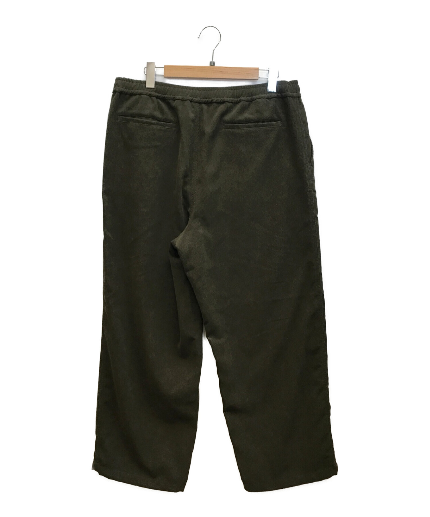 DAIWA PIER39 (ダイワ ピア39) TECH CORDUROY EASY TROUSERS プレーンフロント型トラウザーズ  コーデュロイワイドパンツ オリーブ サイズ:L