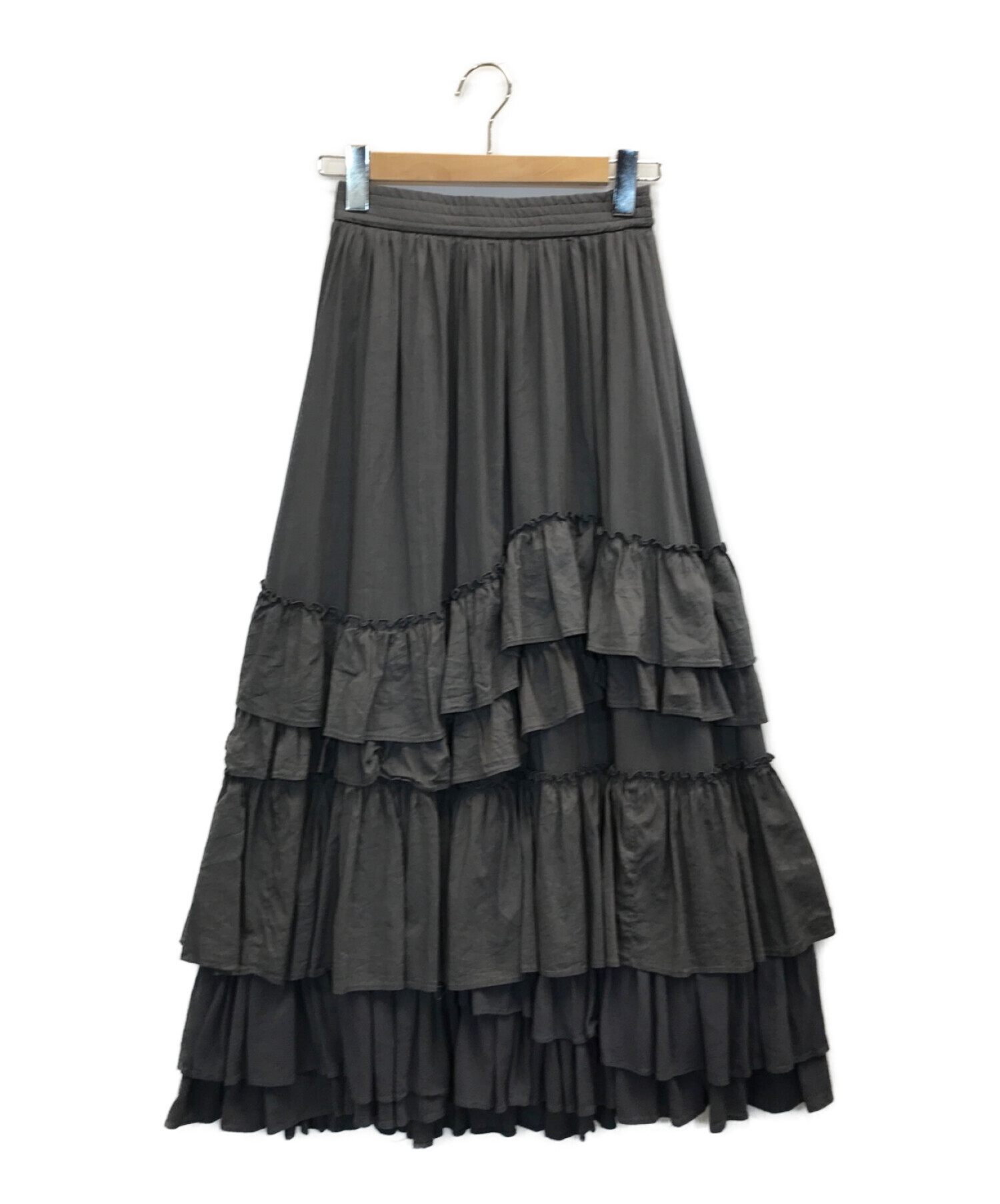 Lily Brown (リリーブラウン) コットンライクボリュームティアードスカート グレー サイズ:F