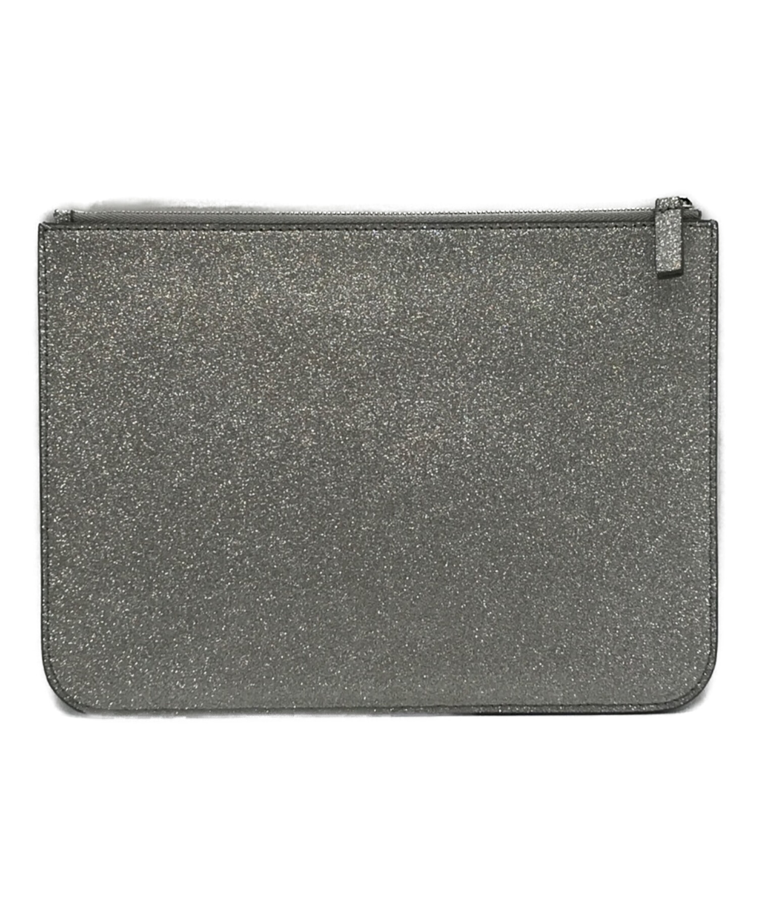 BALENCIAGA (バレンシアガ) POCHETTE M EVERYDAY GLITTER ラメロゴクラッチバッグ シルバー