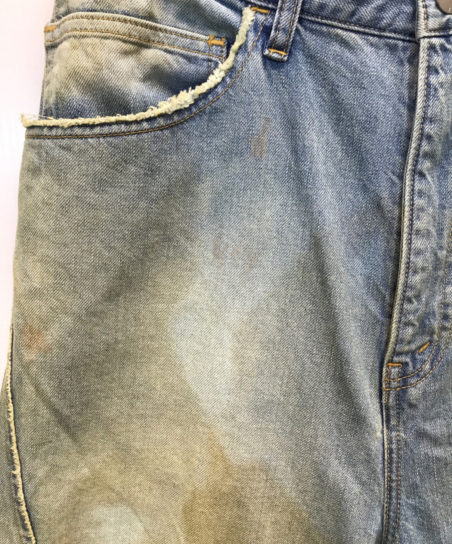 Jieda (ジエダ) 23SS USED LOOSE FIT JEANS　USED加工ルーズフィットジーンズ　ワイドシルエットデニムパンツ  インディゴ サイズ:2