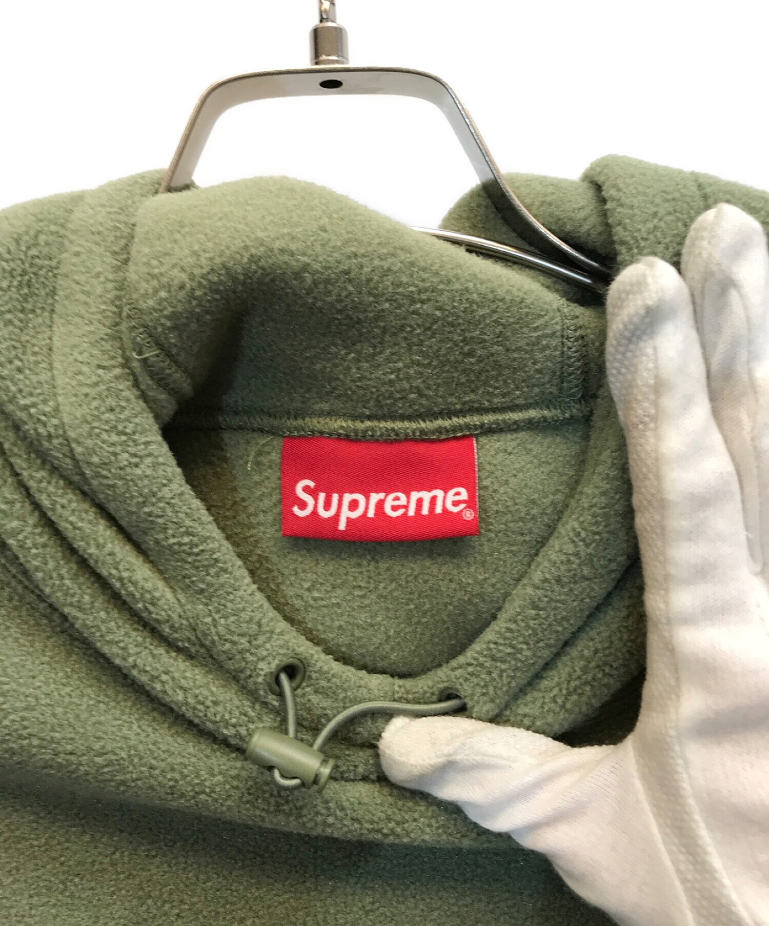 SUPREME (シュプリーム) 21AW Polartec Hooded Sweatshirt　ポーラテック フリース プルオーバー パーカー　 フーデッドシャツ グリーン サイズ:L