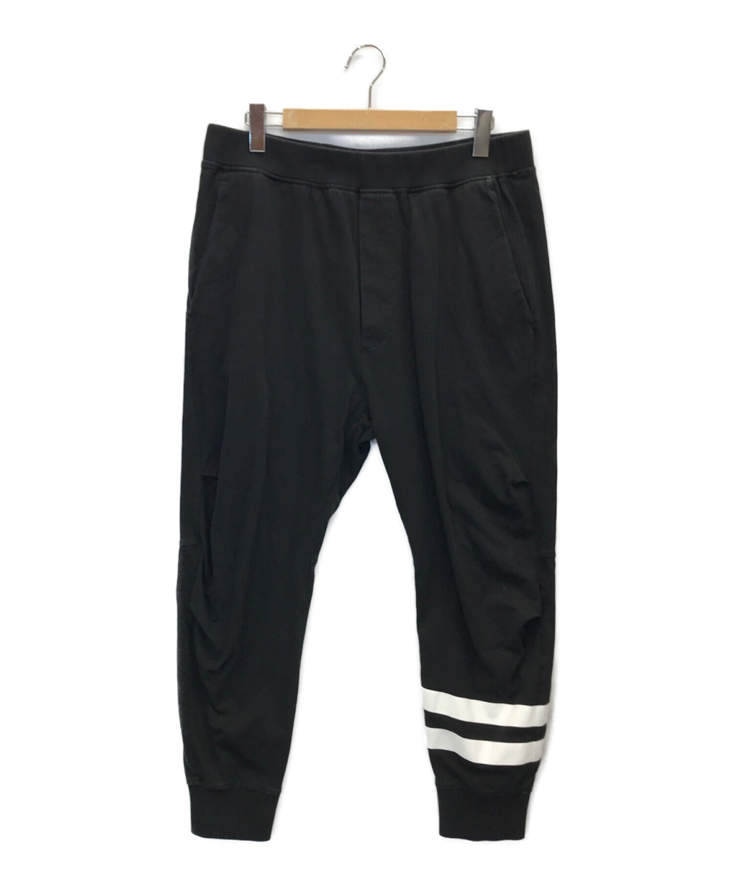 DSQUARED2 (ディースクエアード) 22AW BROS COMBAT JOGGERS ロゴジャージーパンツ ブラック サイズ:M