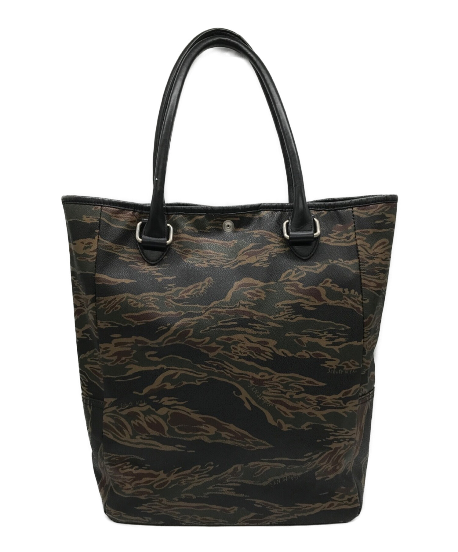 Schott (ショット) TIGER CAMO TOTE BAG　タイガーカモ トートバッグ　ワンスター カーキ×ブラウン