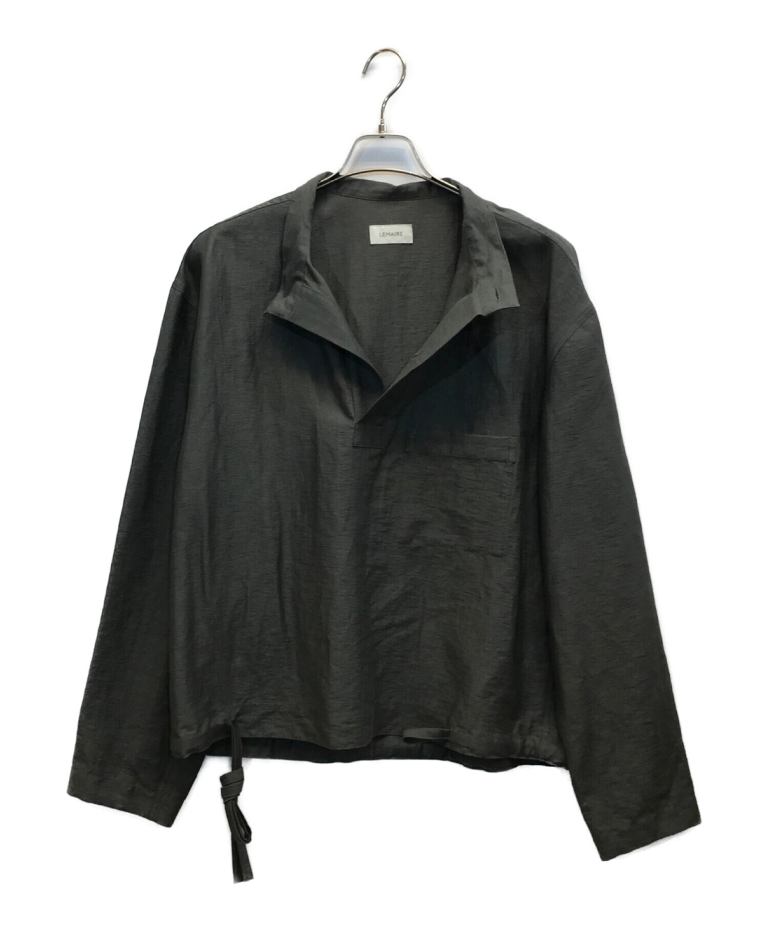 LEMAIRE (ルメール) SMOCK TOP スモック リネン混プルオーバーシャツ グレー サイズ:46